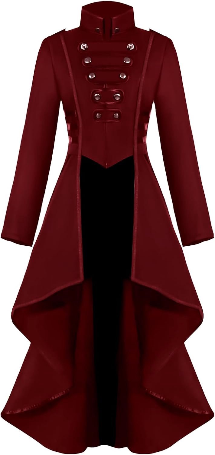 Jurk voor dames, gothic, steampunk-jurk, Halloween-kostuum, renaissance, vintage, retro, lange mouwen, damesjurk