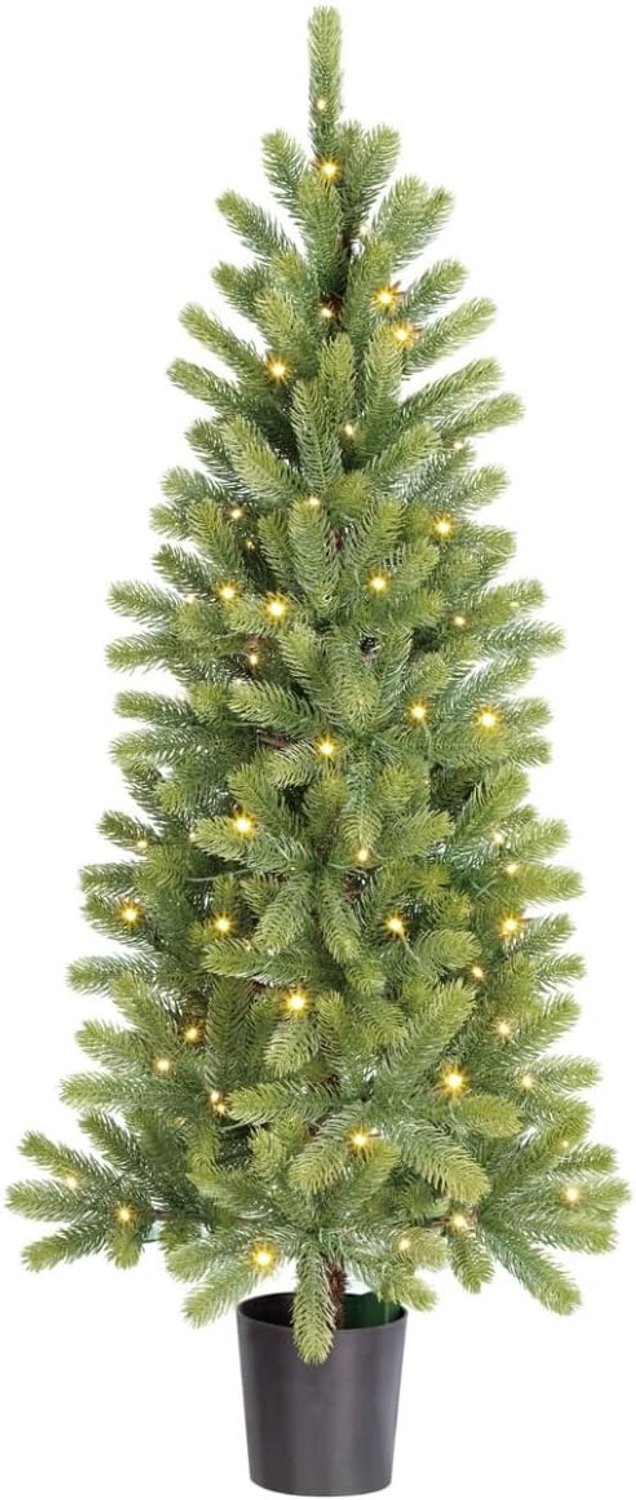 Kunstkerstboom met ledverlichting en timerfunctie, 120 x Ø 60 cm, groen