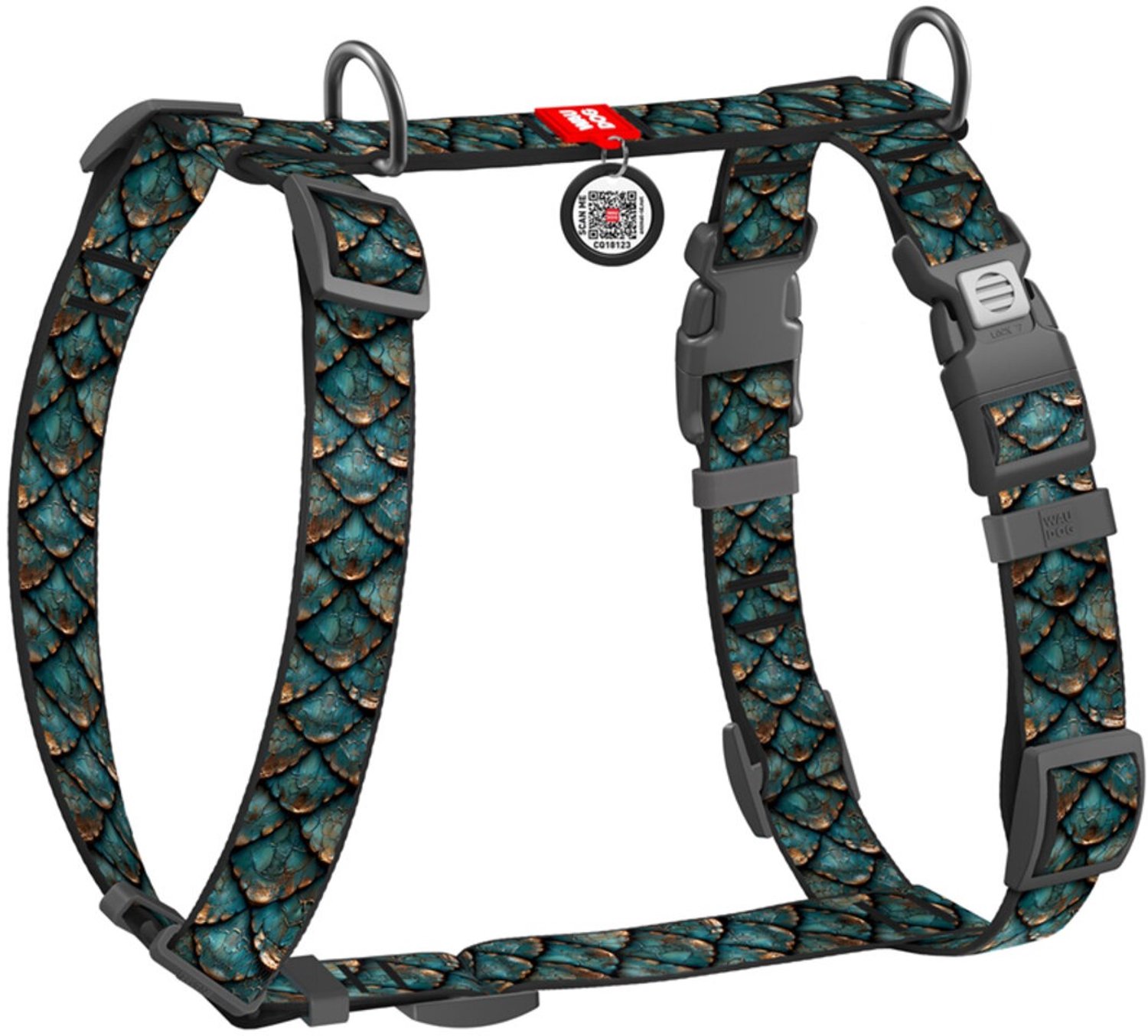 WAUDOG - Hondentuig Scales - Nylon - Maat M - 20 mm