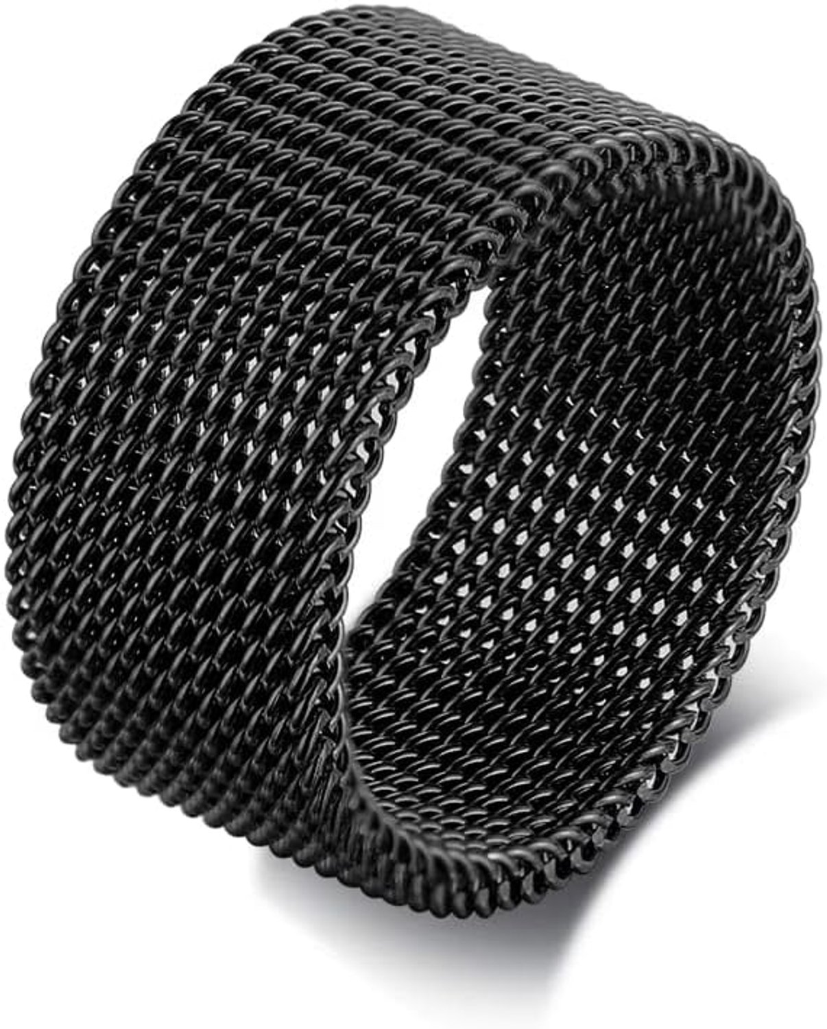 Herenring van roestvrij staal, 10 mm brede geweven herenmode ring