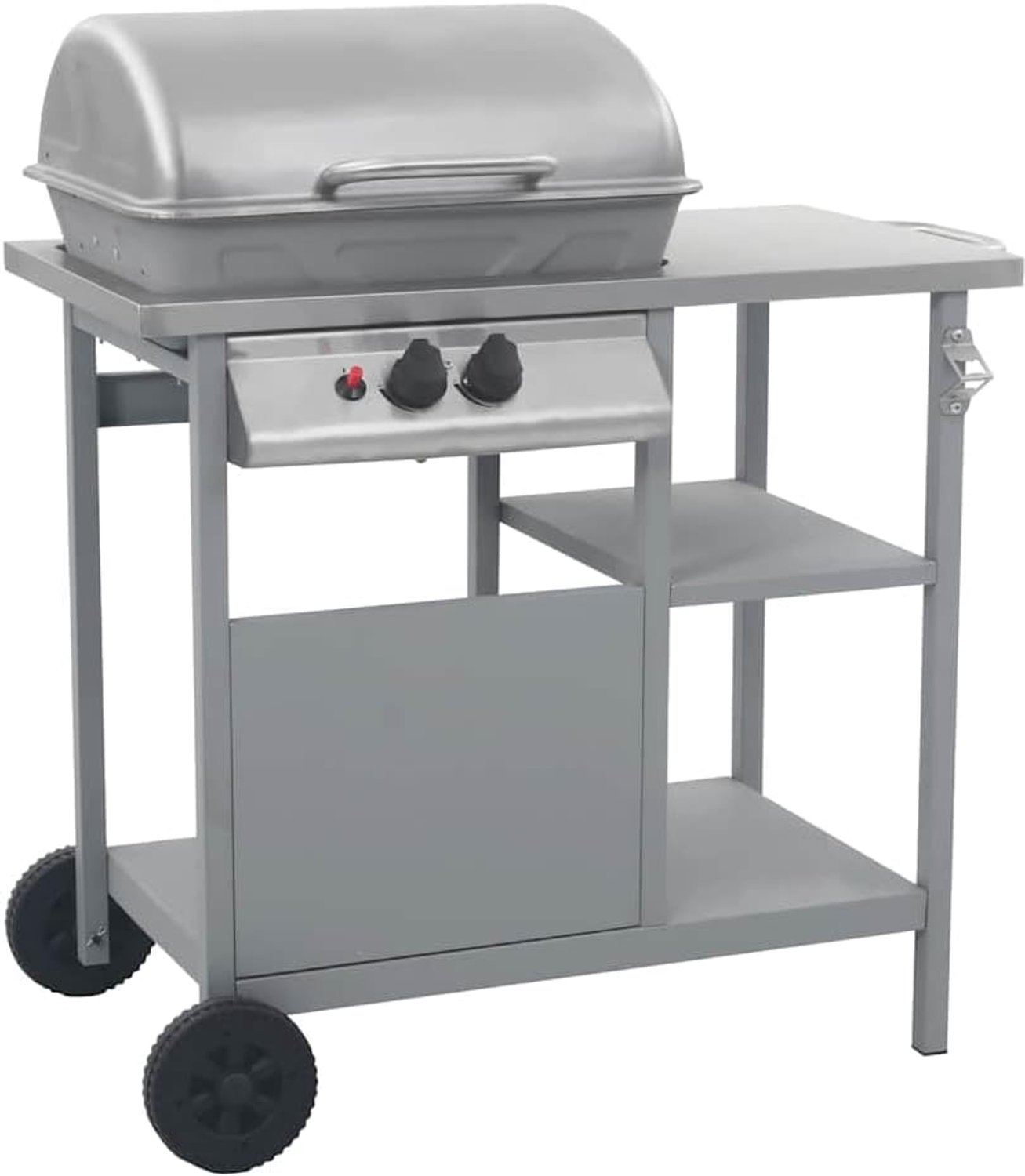 Gasbarbecue met bijzettafel, roestvrijstalen gasgrill voor de tuin