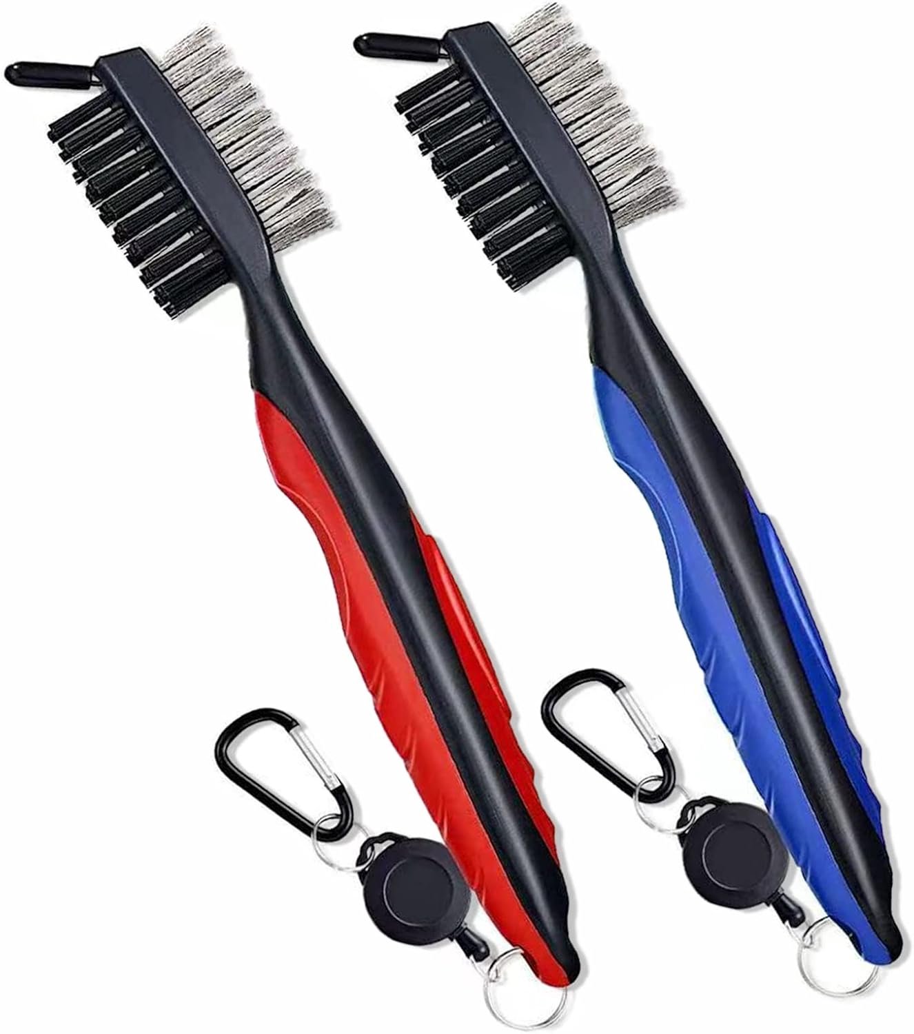 Golfclubborstels 2-pack - Lichtgewicht en ergonomisch - Inklapbare groefreiniger - Eenvoudig te bevestigen aan golfbag - ShopVlot