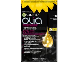 Garnier Olia Zwart 1 - Permanente Haarkleuring Zonder Ammoniak - Tot 100% grijsdekking - Intense, langhoudende kleur - Haarverf