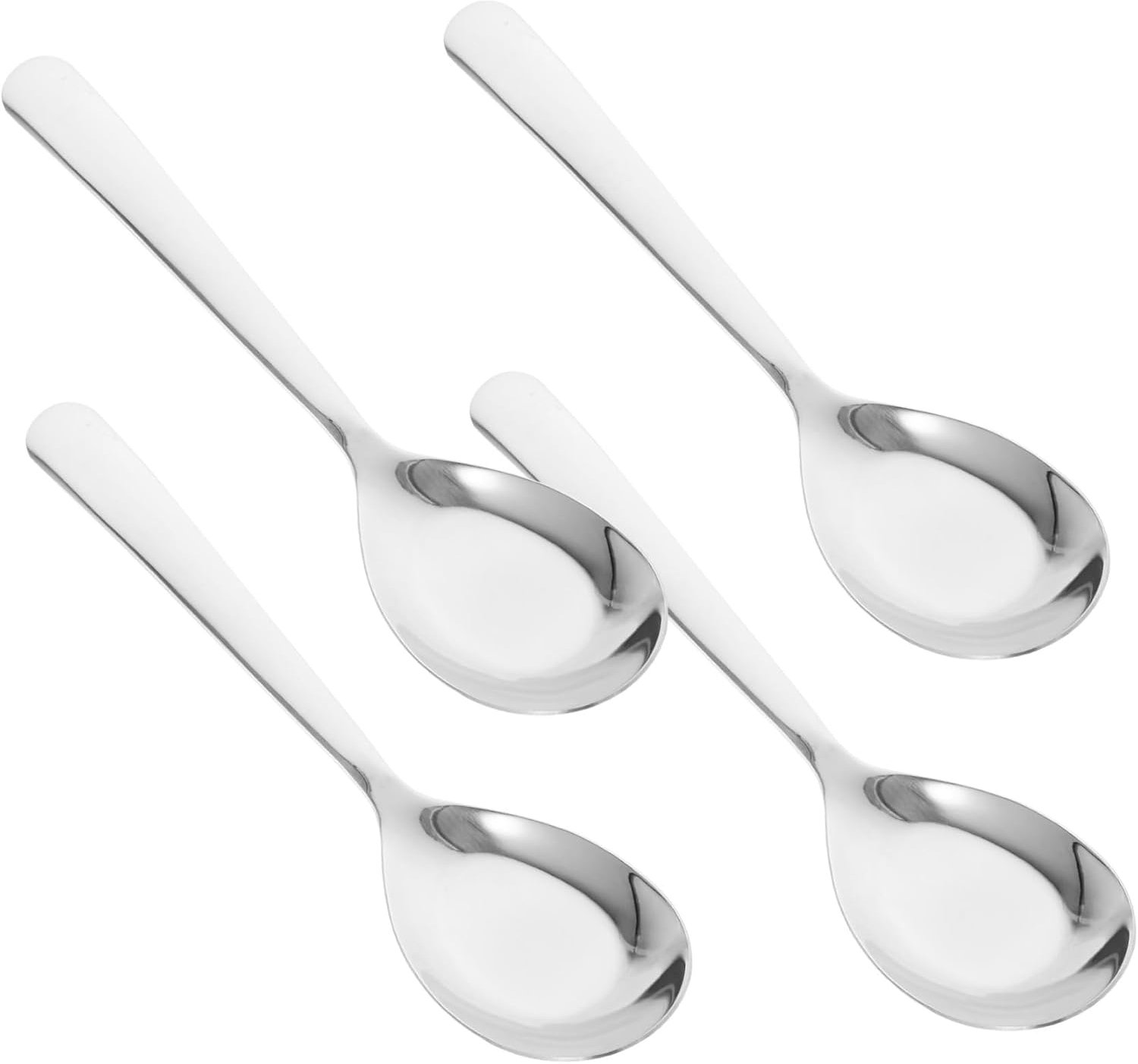 4stuks Delige Roestvrijstalen Soeplepels Comfortabele Handgreep Geschikt Voor Dagelijks Gebruik Voor Soep Eten Makkelijk Schoon Te Maken Duurzaam