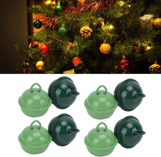 20 Stuks Jingle Bells in Legergroen en Donkergroen, Perfect Cadeau voor Kerstmis, Kleine Knutselklokken voor Doe-het-zelf-handwerk, Verpakking, Vakantiedecoratie — afbeelding 2