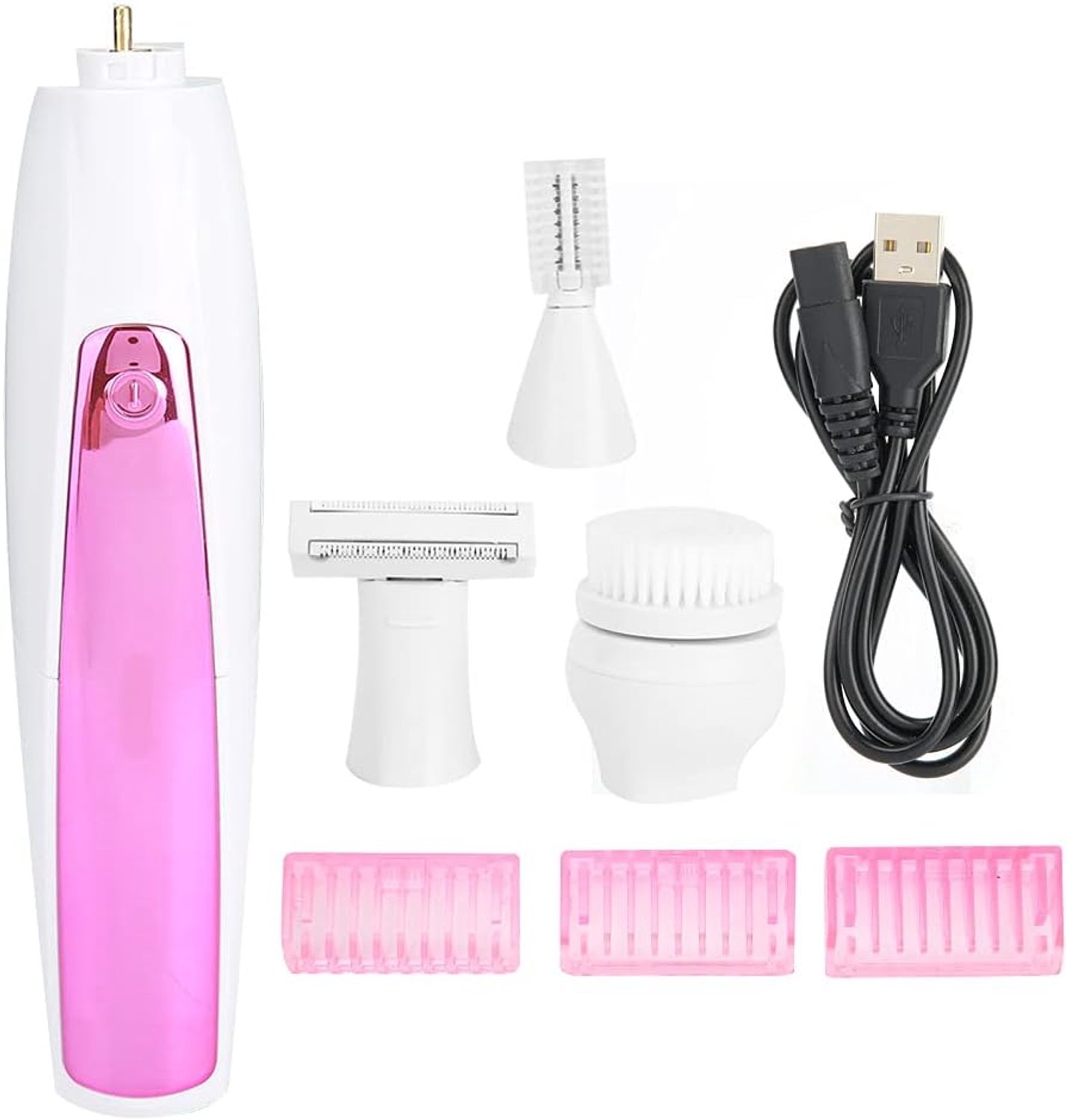 USB Oplaadbare Gezichtshaar Scheerapparaat Epilator voor Vrouwen IPX6 Waterdichte Gezichtsreinigingsmachine met 60 Minuten Batterijduur voor Voorhoofd, Lip en Kin (scheermes)