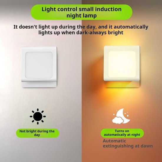 2 Stuks LED-nachtlampje plug-in/stopcontact -nachtlampje met dag/nacht sensor - plugin ledlamp – Nachtlampje - warm licht – dimbaar – Voor in de baby/kinder kamer van Oemmn — afbeelding 5