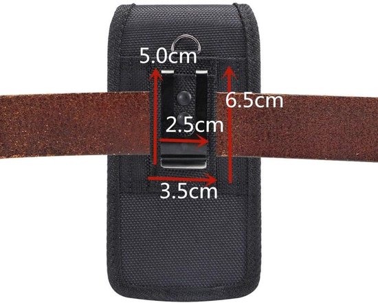Belt Holster with Metal Clip and Card Holder voor Assistant AS-601L Pro (2019) - Black — afbeelding 2