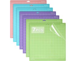 7 stuks snijmat voor Cricut, 12 x 12 zelfherstellende snijmat voor Cricut Explore/Maker, incl. 2 StandardGrip, 2 LightGrip, 2 StrongGrip, 1 FabricGrip, praktische plotteraccessoires