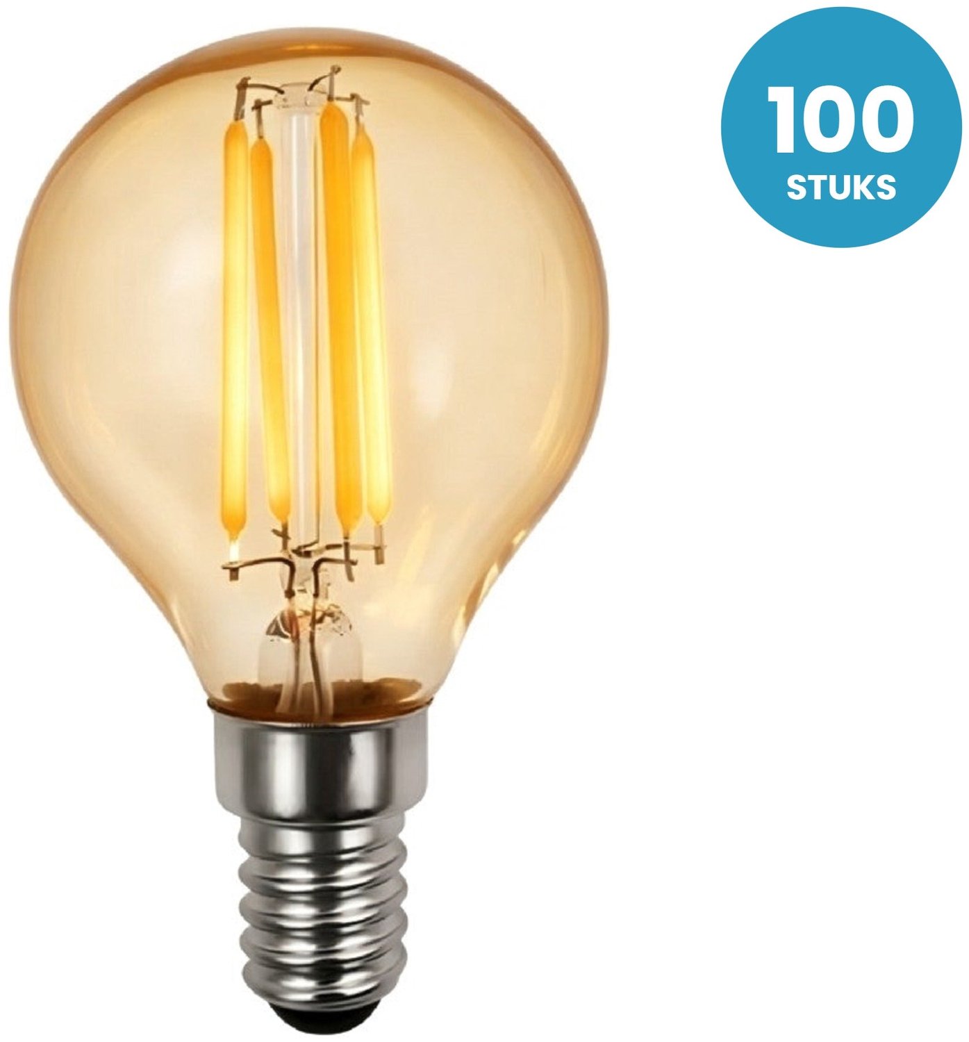 Kogellamp E14 G45 - LED 5W=25W - 350 Lumen - Amber 2200K - Dimbaar - 100 stuks - 230V