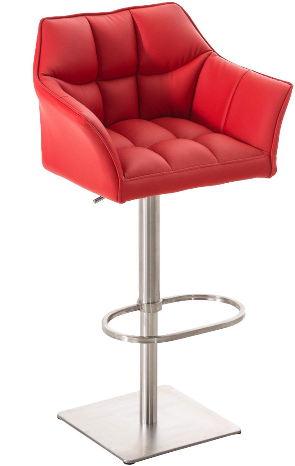 Luxe Comfort Barkruk - Verstelbaar - Rood roestvrij staal/rood