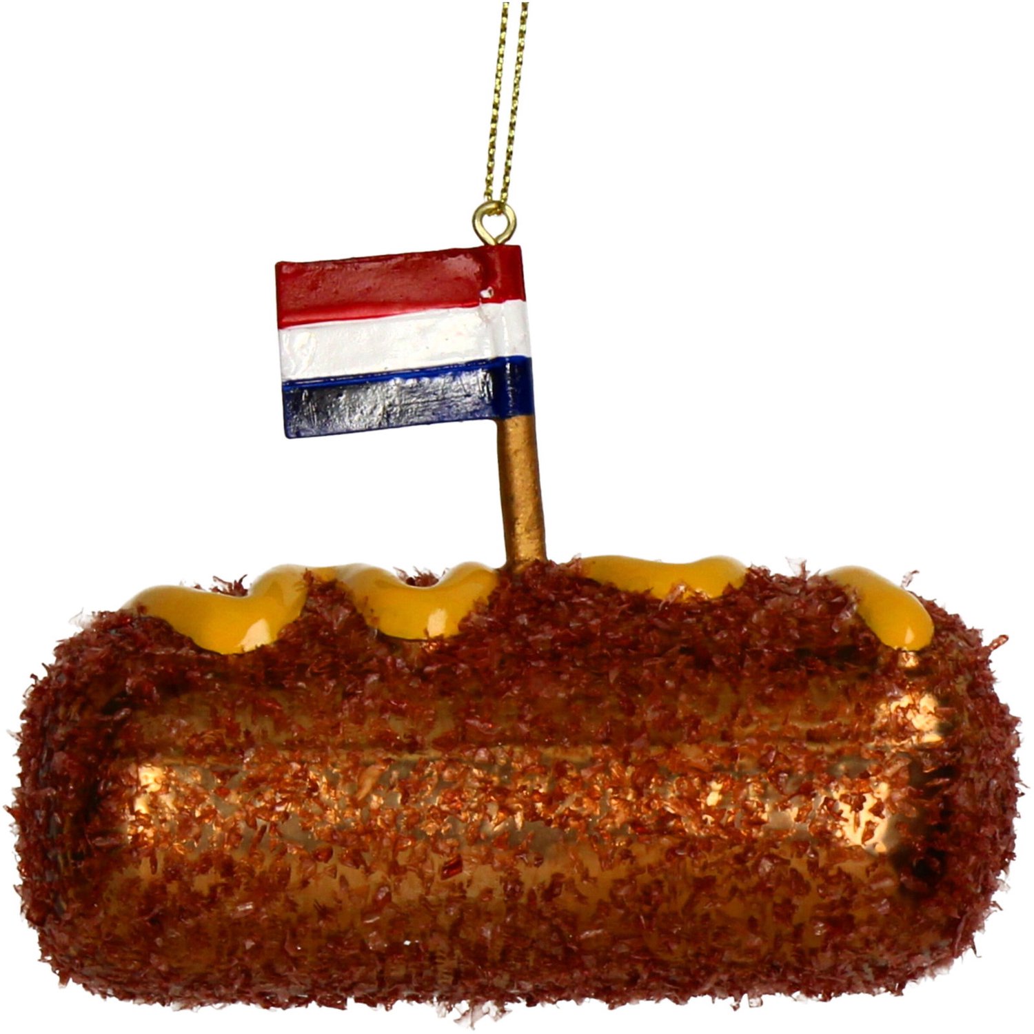 Ornament kerstbal Kroket Glas Bruin 10 cm HD Collection