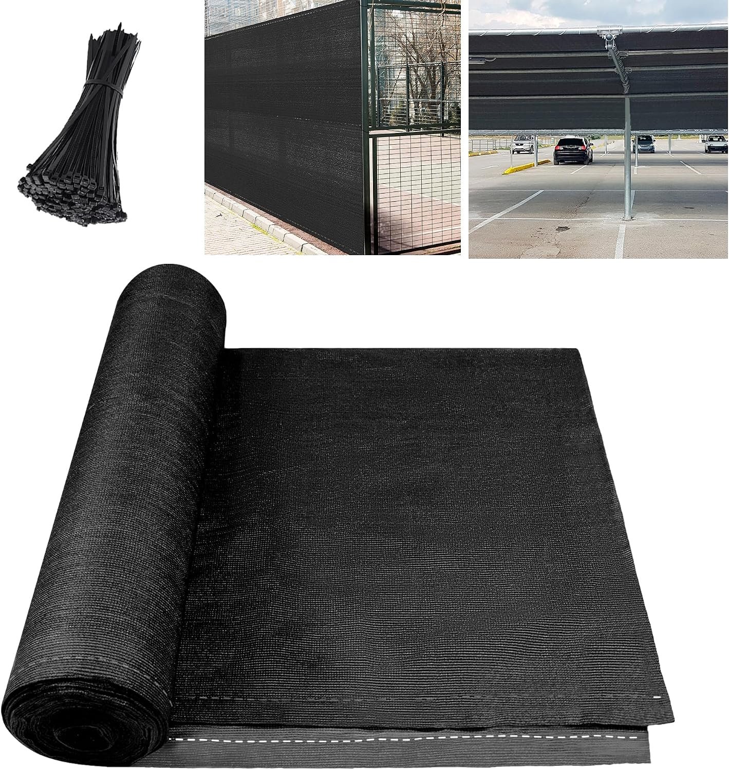 10 m x 1 m, HDPE, zichtwerend net, wind- en uv-bestendig, hekscherm voor tennisveld, balkon, tuin en terras, scheurvast, antraciet