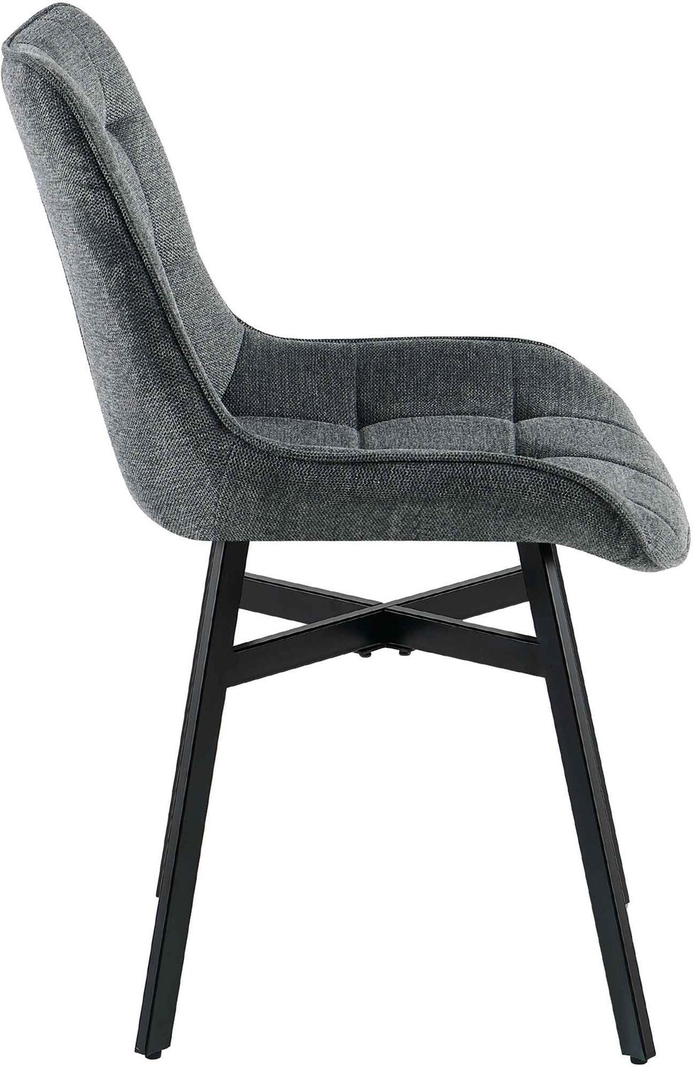 Luxe Comfort Eetkamerstoel - Donkergrijs Stof/donkergrijs