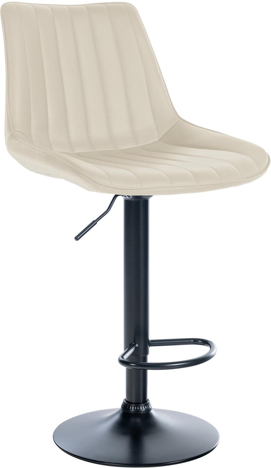 Luxe Comfort Barkruk - Verstelbaar - Kunstleer - Crème zwart/creme