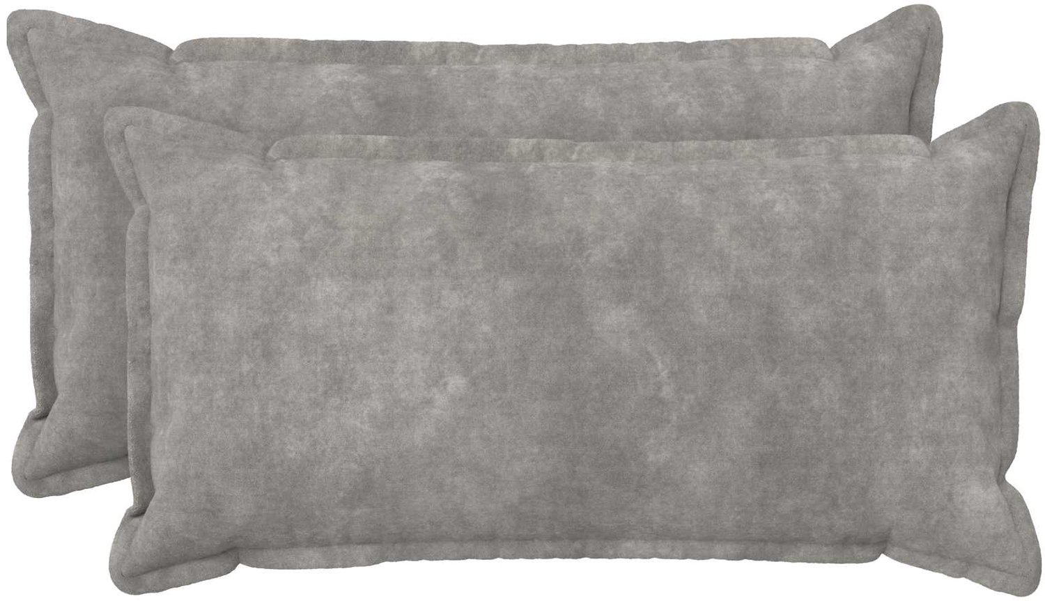 vidaXL Dekenkussen - 2 - st - HOUTEN - Lichtgrijs - 40 - x - 70 - cm - Microfiber - Fleece