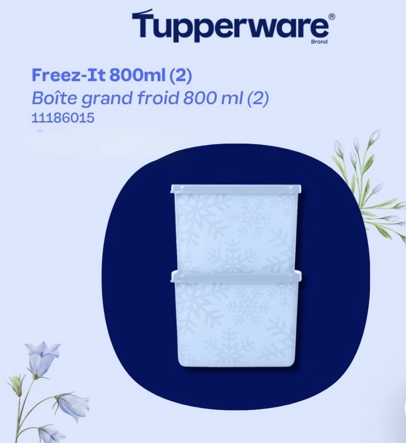 Tupperware diepvriesdozen , set van 2 (800ml) Freeze It