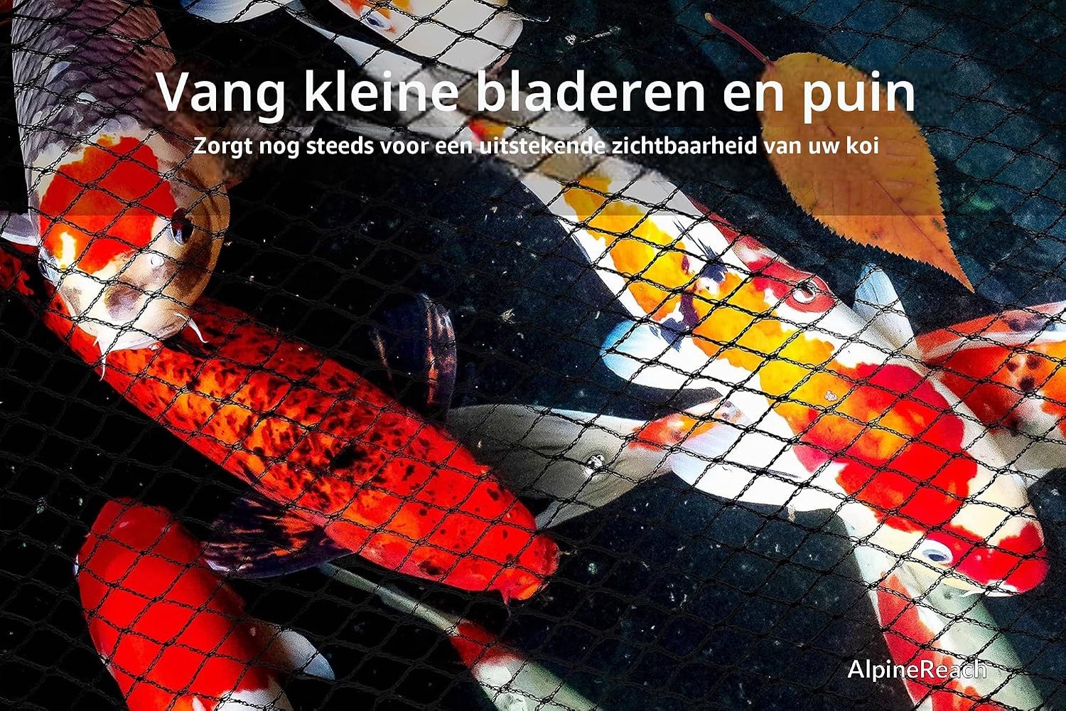 Famanu - Vijvernet 4,5m x 4,5m - Bescherming tegen bladeren en roofdieren - Herbruikbaar fijn gaas - Zwart 1 stuk