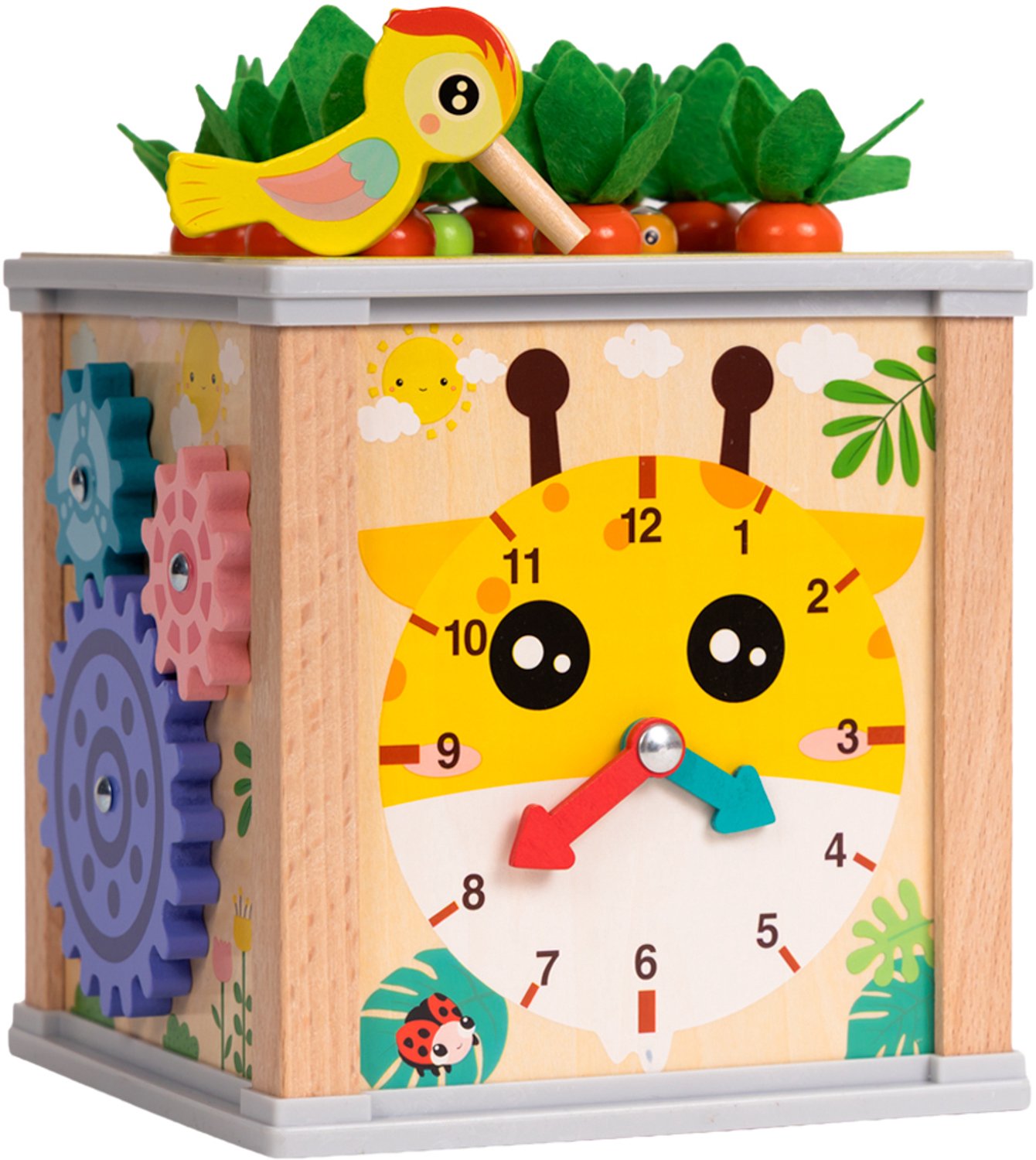 Velmio Houten Activiteitenkubus 6-in-1 – Montessori Speelgoed – Activity Cube met Motoriekspel – Educatief Houten Speelgoed vanaf 3 Jaar