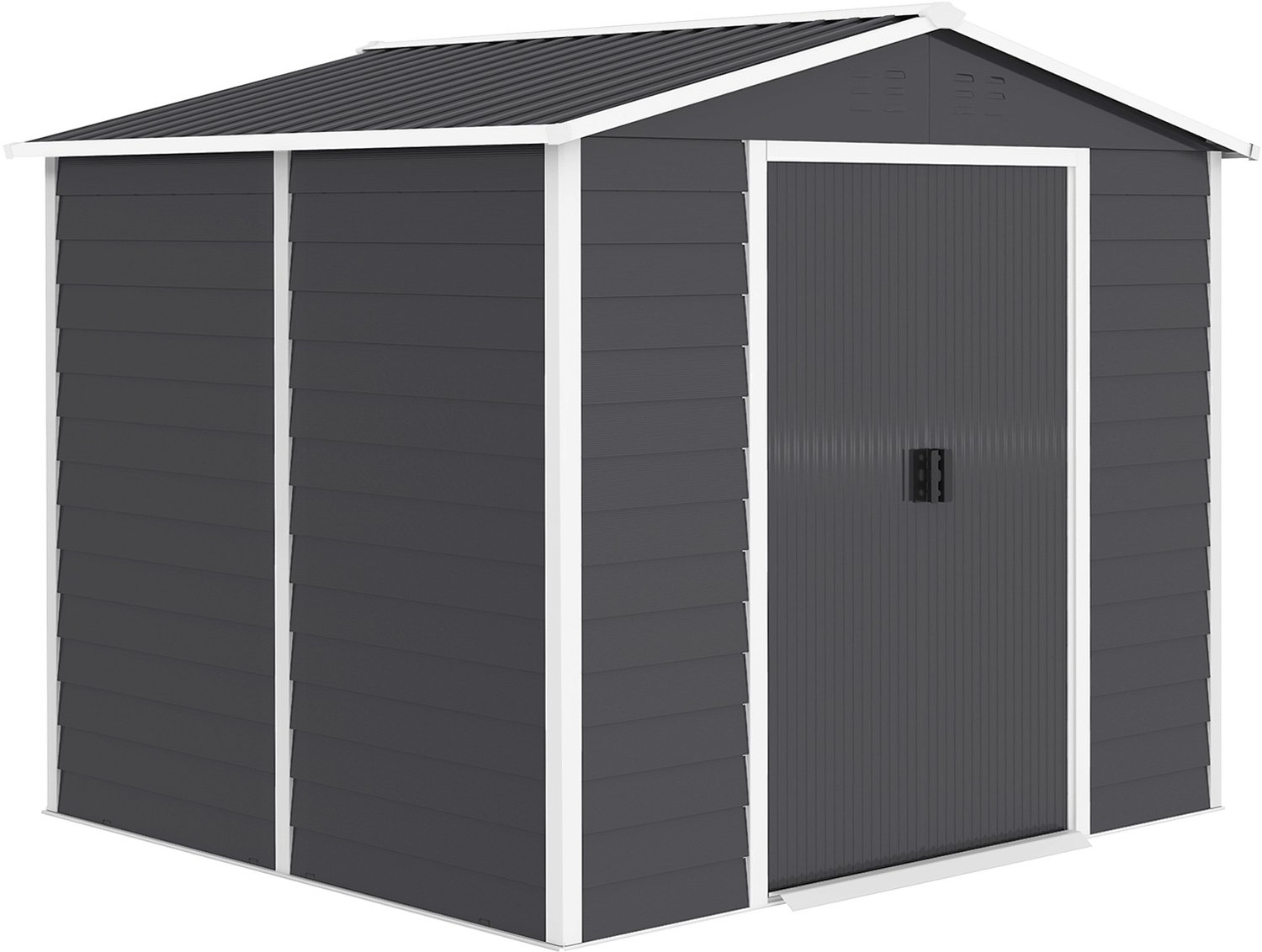 Sunona Metalen tuinhuis - Tuinberging met dubbele deur - 240 x 206 x 198 cm - Donkergrijs