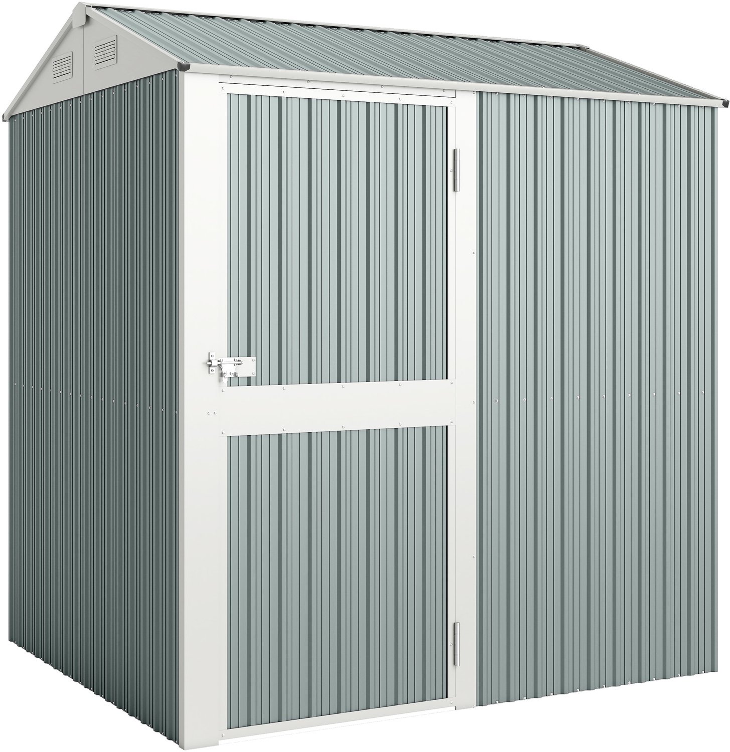 Sunona Metalen tuinhuis - Met ventilatie en afsluitbare deur - 209 x 177 x 236 cm - Lichtgrijs