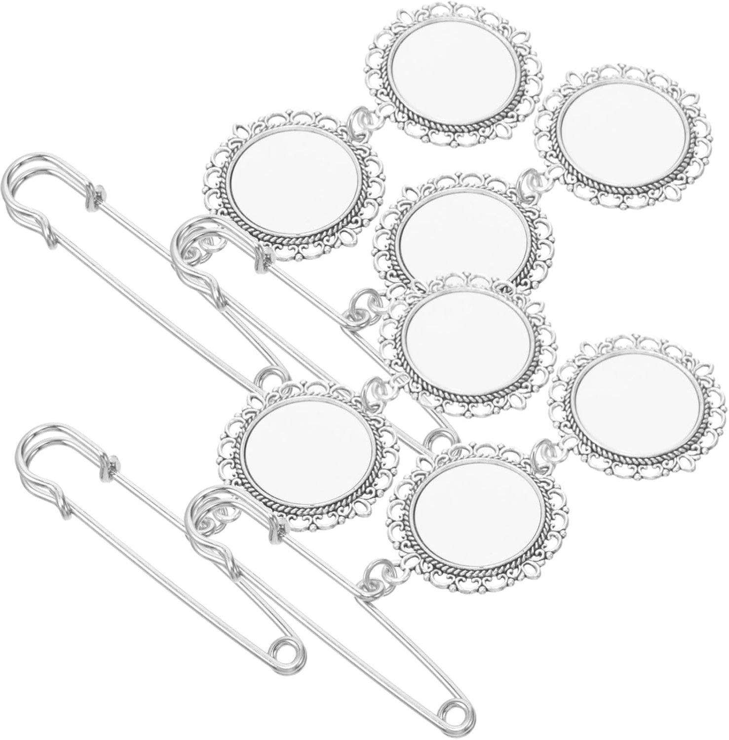 4 Stuks Warmteoverdracht Broche Boutonnière Speld Broches Voor Dames Vintage Broches Voor Vrouwen Reversspeld Pin-backings Bruiloft Corsage Broche Speld Legering Silver