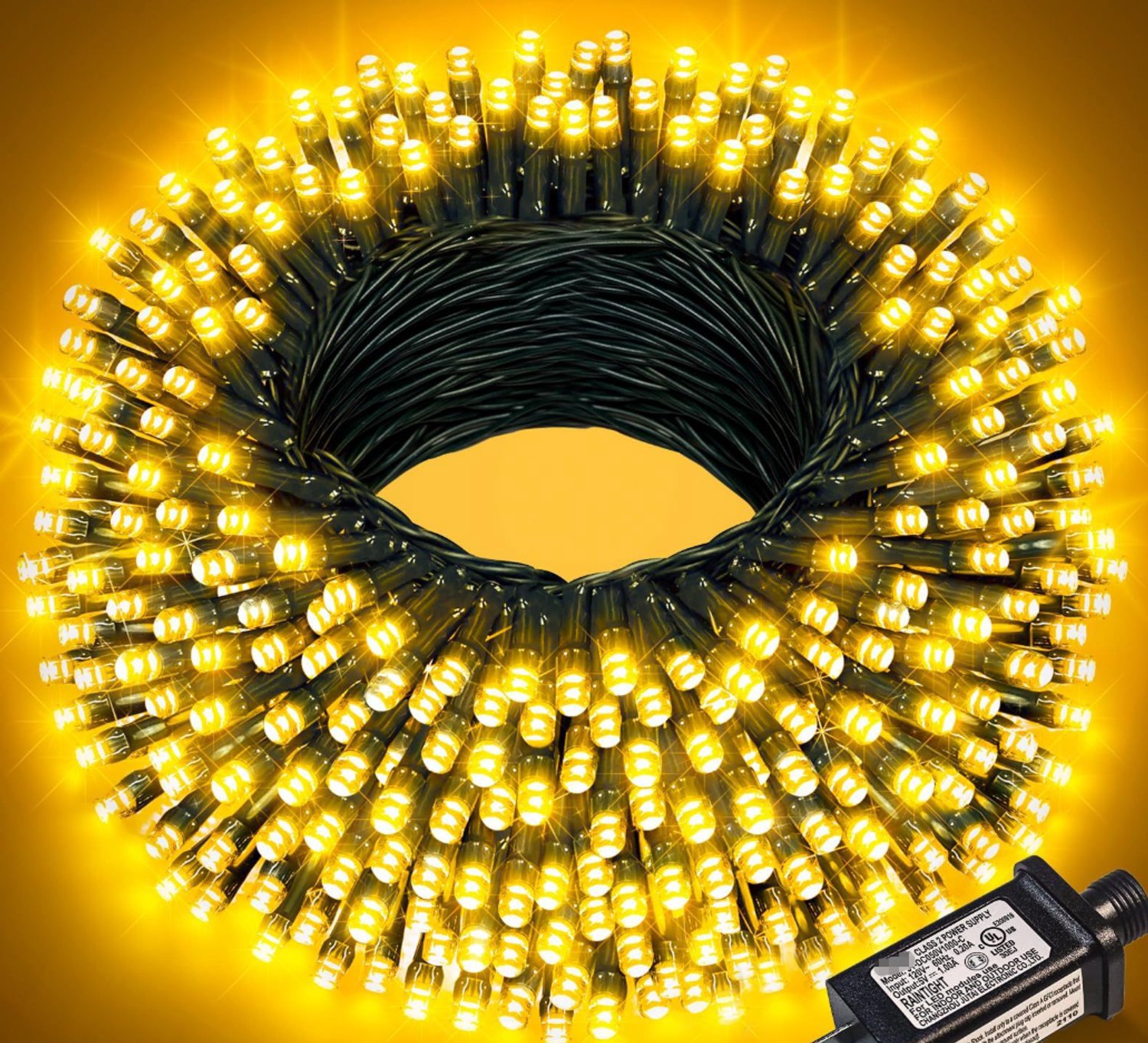 Lichtsnoer 10 M met 100 LED - 8 Standen Krachtig Waterdicht - Decoratie voor Binnen en Buiten - Herfst, Oogstfeest, Halloween, Kerstmis en Feesten - Geel