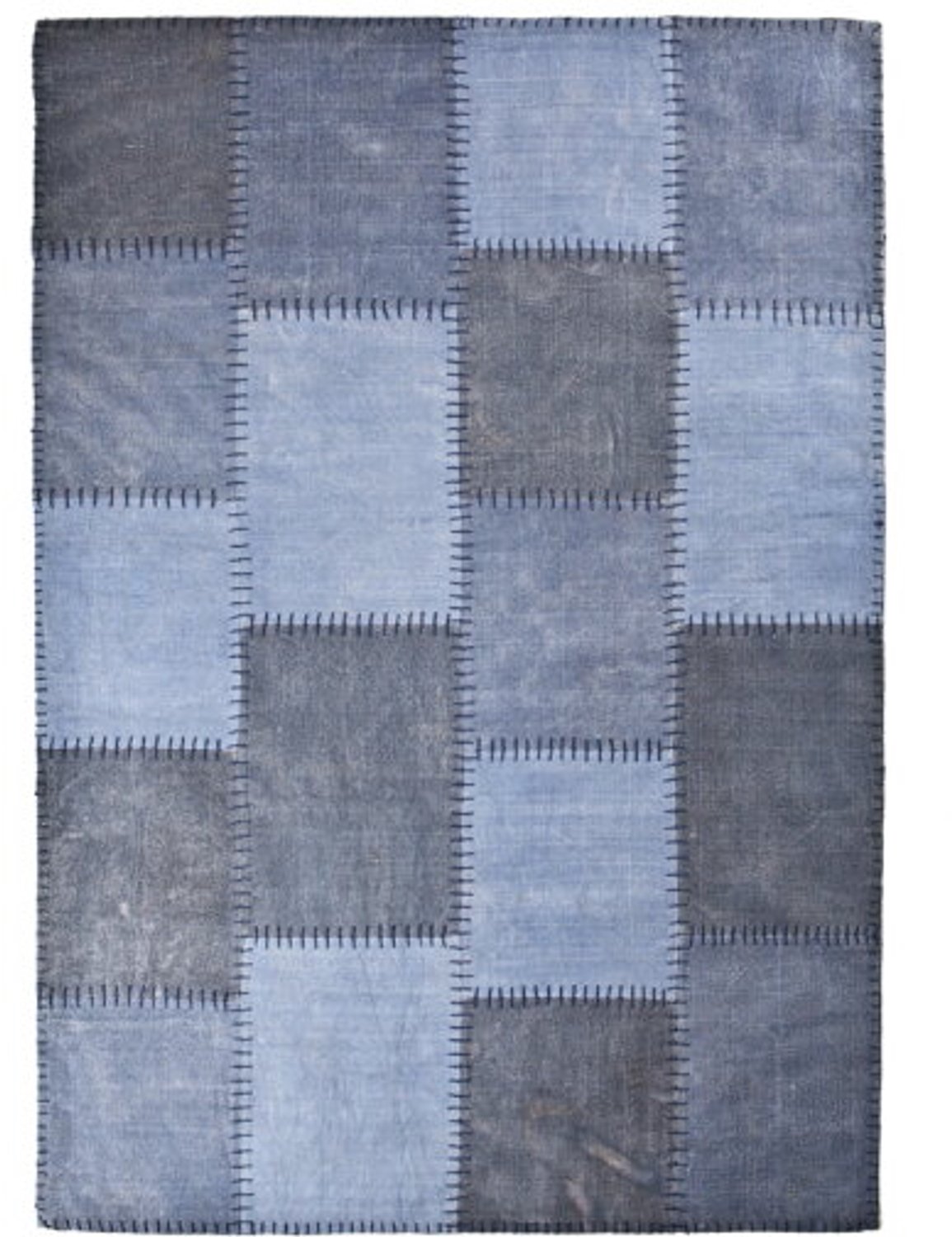 Tapijt Mono Patchwork Blauw 160x230cm | By-Boo 6230