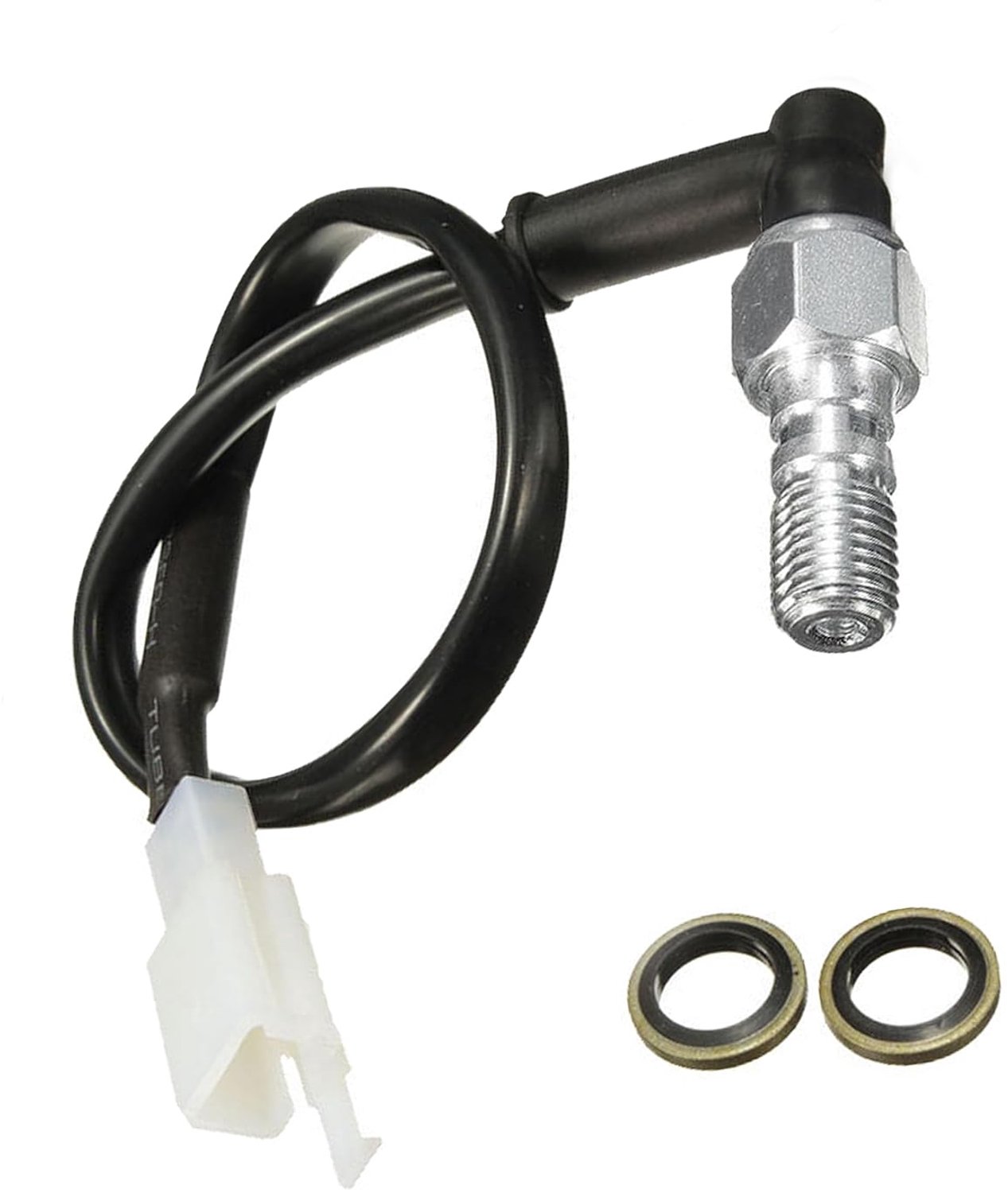 Remschakelaar voor motorfiets, drukschakelaar, remkoppeling, achterlicht, geschikt voor motorfietsen, scooters, bromfietsen, quads, terreinvoertuigen, enz. (M10 x 1,25 mm)
