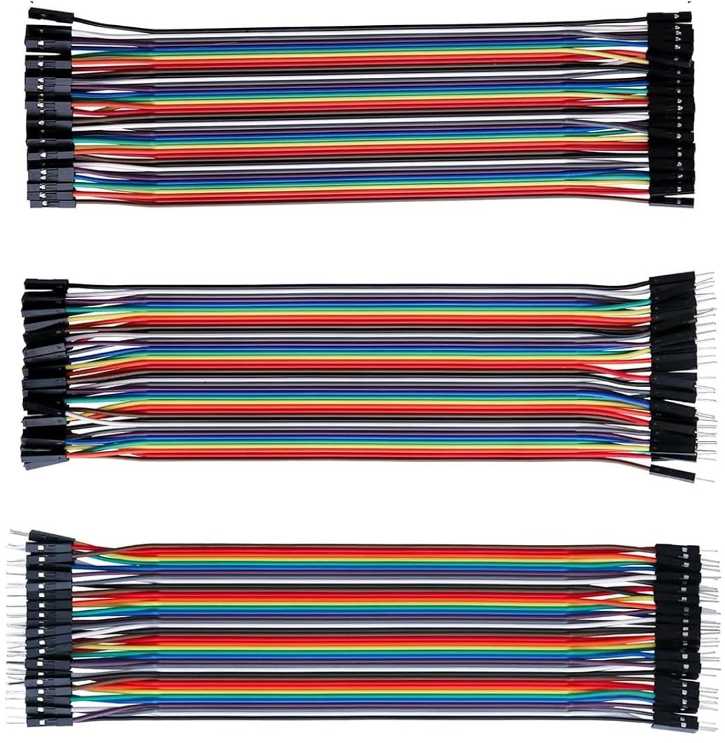 3-delige set van 8 inch kabelbruggen, male naar female, multicolour jumperdraden voor Raspberry Pi projecten, elektronica en bedrading