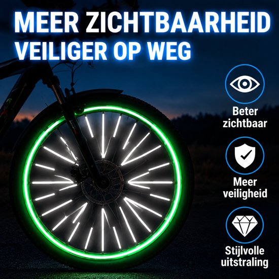 72 Stuks Spaak Reflectoren Fiets - Reflecterende Wielclips voor Nachtelijk Fietsen - Fietsveiligheid Accessoires Zonder Gereedschap - Lichtgewicht Spaakdecoratie voor Kinderfiets, MTB en Stadsfiets — afbeelding 4