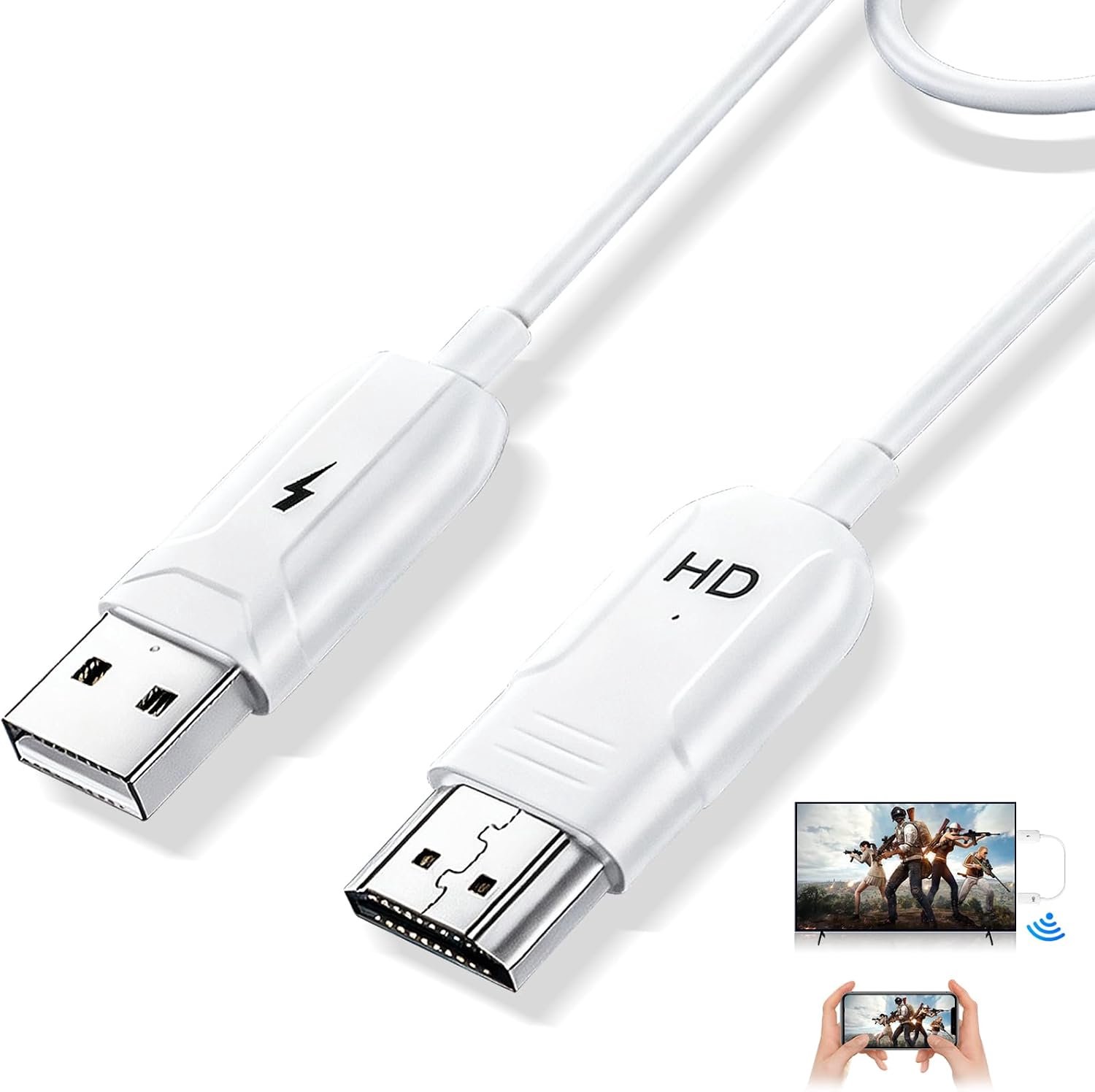 HDMI-dongle adapter, HD Wireless HDMI Display Adapter met Miracast/AirPlay, compatibel met iOS/Android/Windows/Mac, Plug & Play, schermspiegeling voor tv/monitor/projector