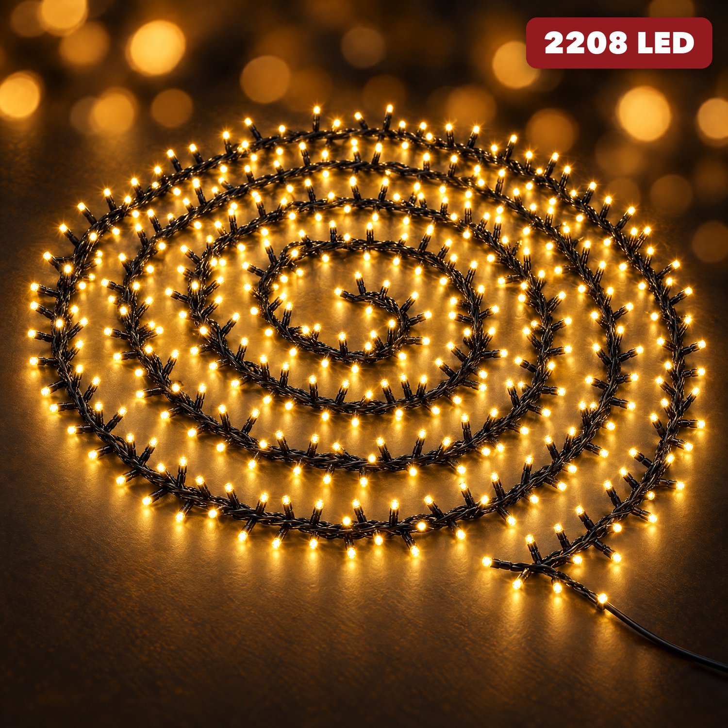 Cheqo® Kerstverlichting Twinkle 2208 LED - 35 Meter - Warm Wit - Kerstboomverlichting - Kerstlampjes - Lichtsnoer - Feestverlichting - voor Binnen en Buiten - Sfeerverlichting met Timer - Lichtslinger - Fairy Lights - Kerstdecoratie