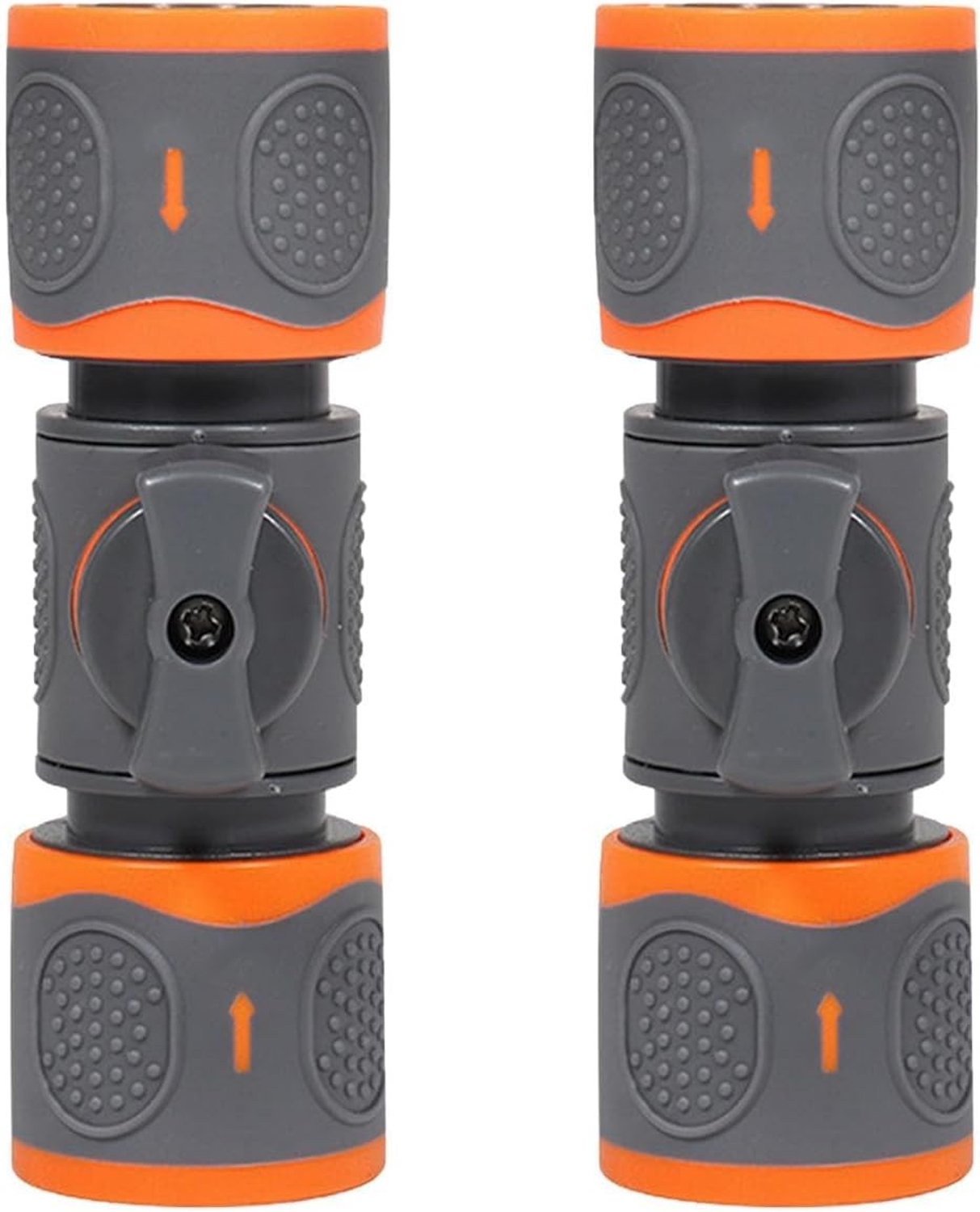 2 x Coupler met regelklep voor tuinslang, snelle koppeling, dubbele aansluiting, waterconnector voor efficiënte irrigatie en schoonmaakwerkzaamheden