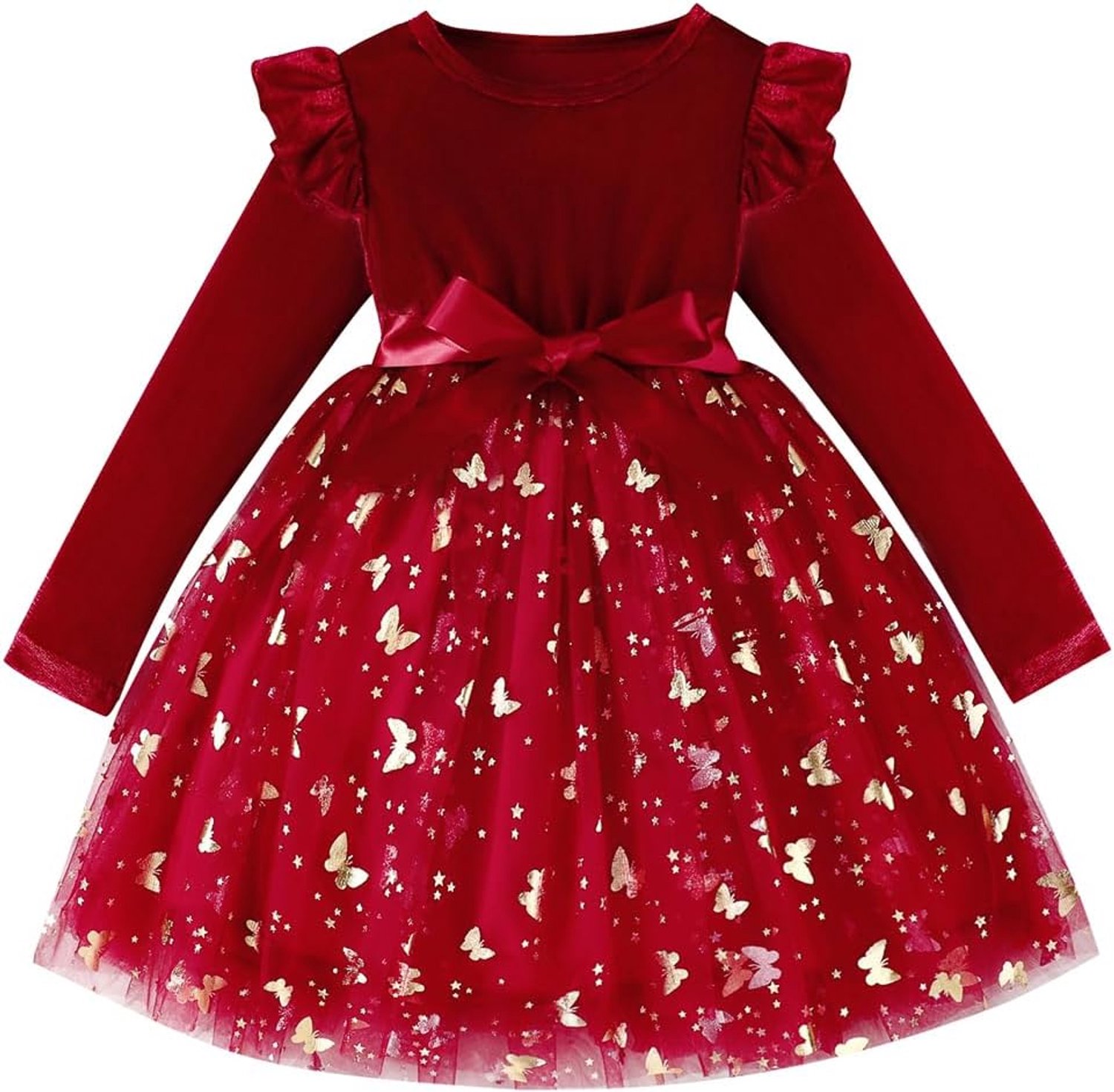 Jurk voor peuters, babymeisjes, fluweel, pailletten, tutu