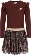 B.Nosy Y608-5864 Jurk meisjes bruin - Maat 122-128