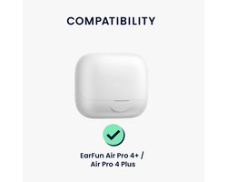 kwmobile cover voor oordopjes case - geschikt voor EarFun Air Pro 4+ / Air Pro 4 Plus - Trendy beschermhoes draadloze oordopjes in donkergroen