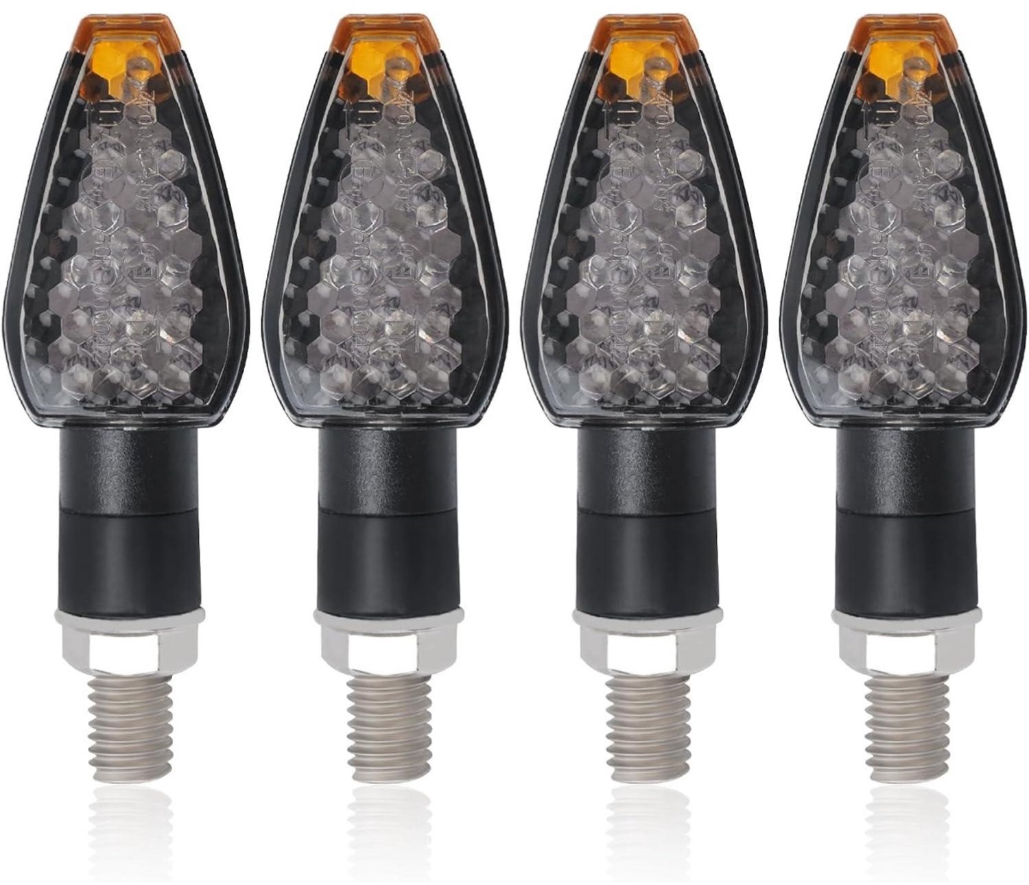 SSTRWGOOD Motorfiets-knipperlichten – Set van 4 – 12V – 14 LED's – Waterdicht – Universele knipperlichten geschikt voor motorfietsen, scooters, ATV's en cruisers.