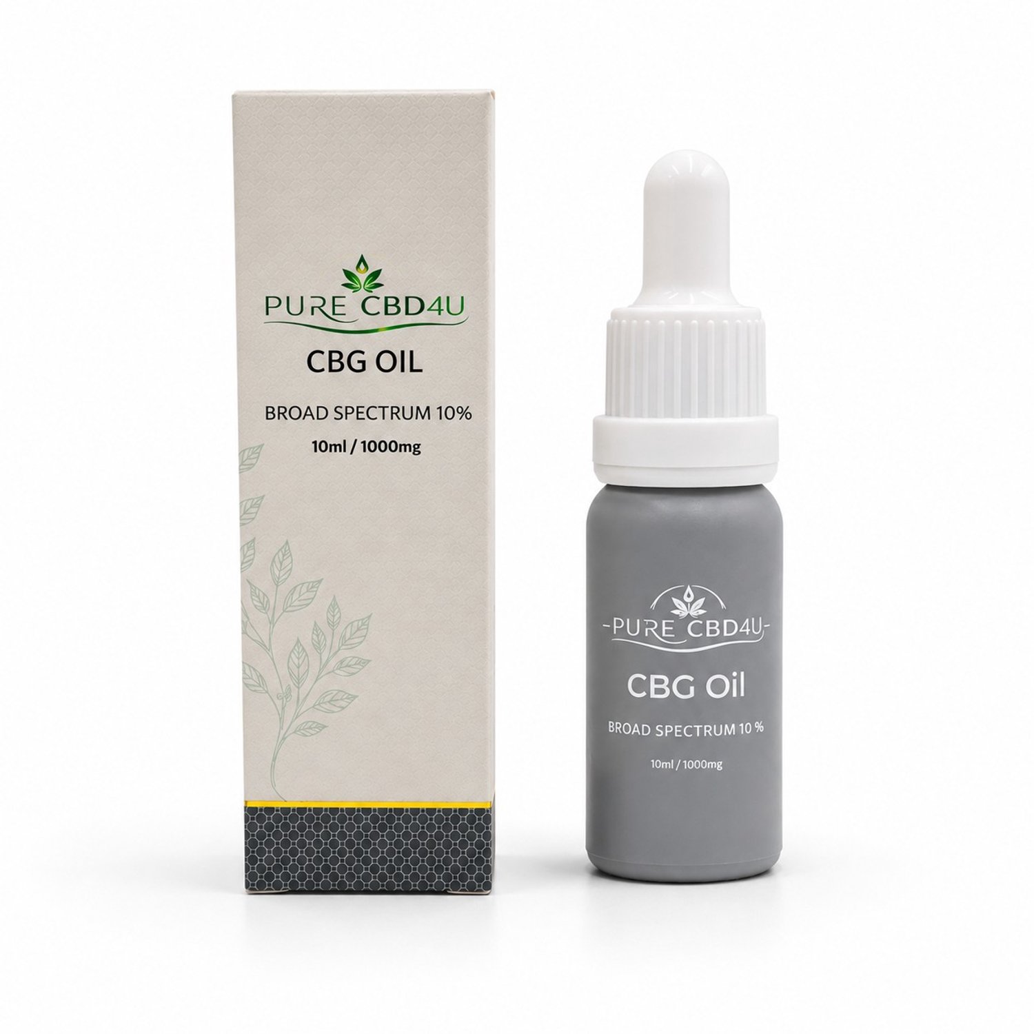 PureCBD4U CBG Olie 10% – Broad Spectrum – 1000 mg CBG – 10 ml