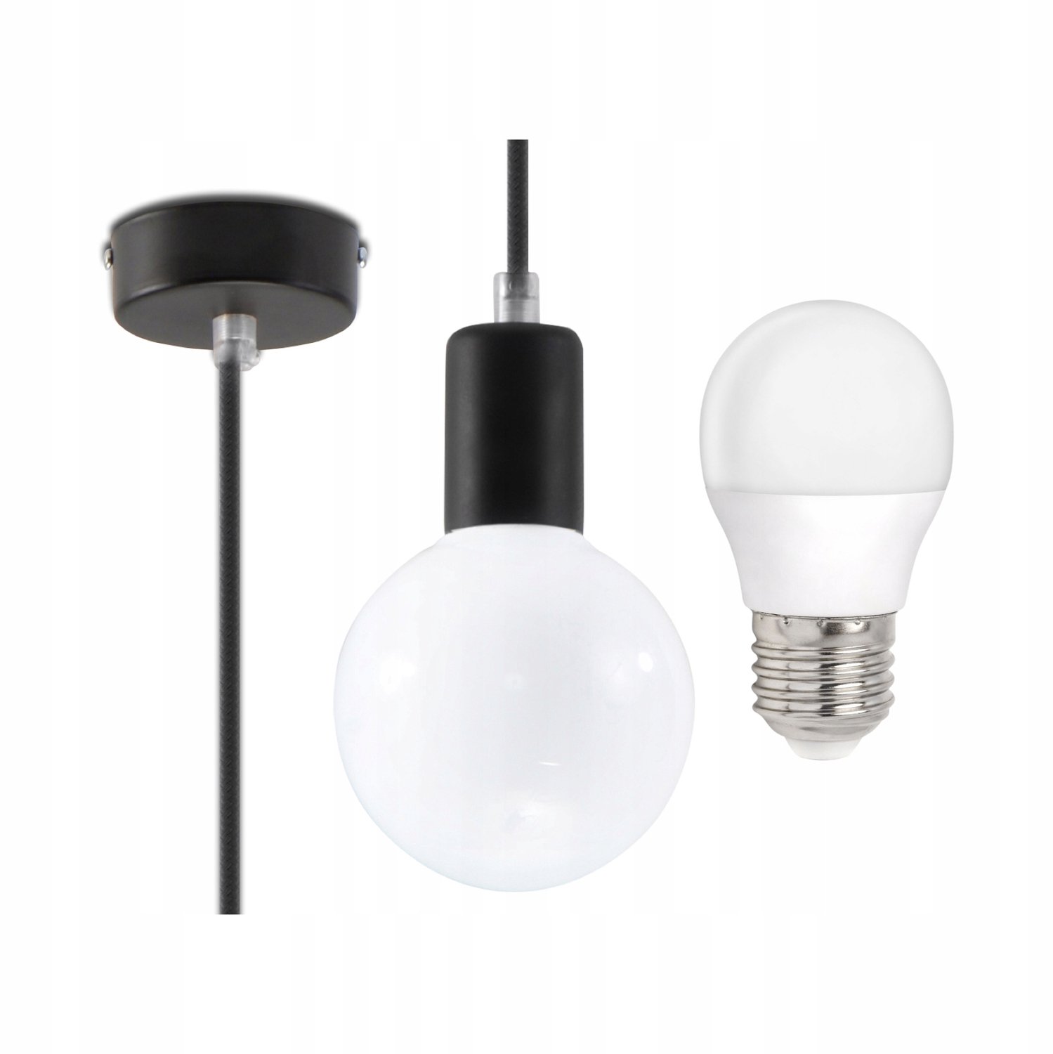 Merkloze Zwarte Minimalistische Hanglamp met E27 Fitting