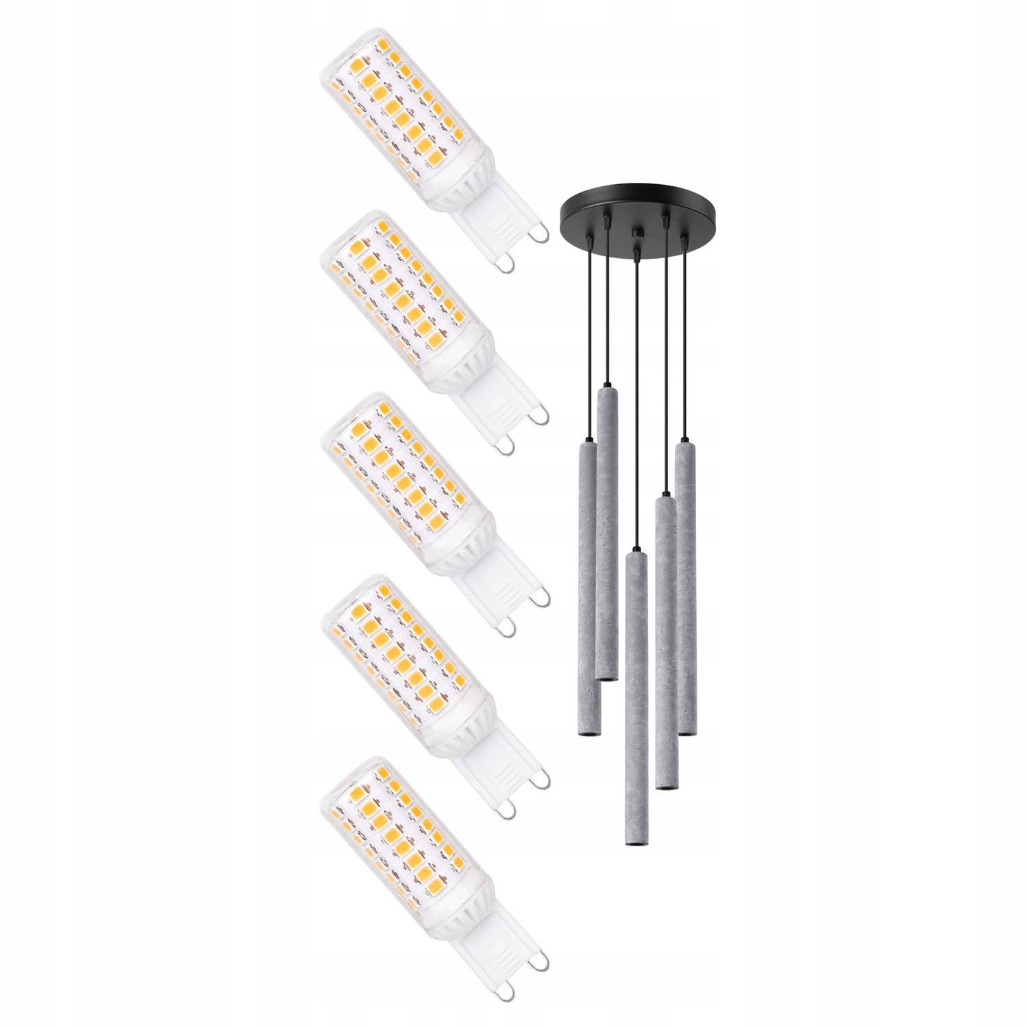 MOSSA 5 Hanglamp Grijs met LED Lampen - Stijlvolle Verlichting