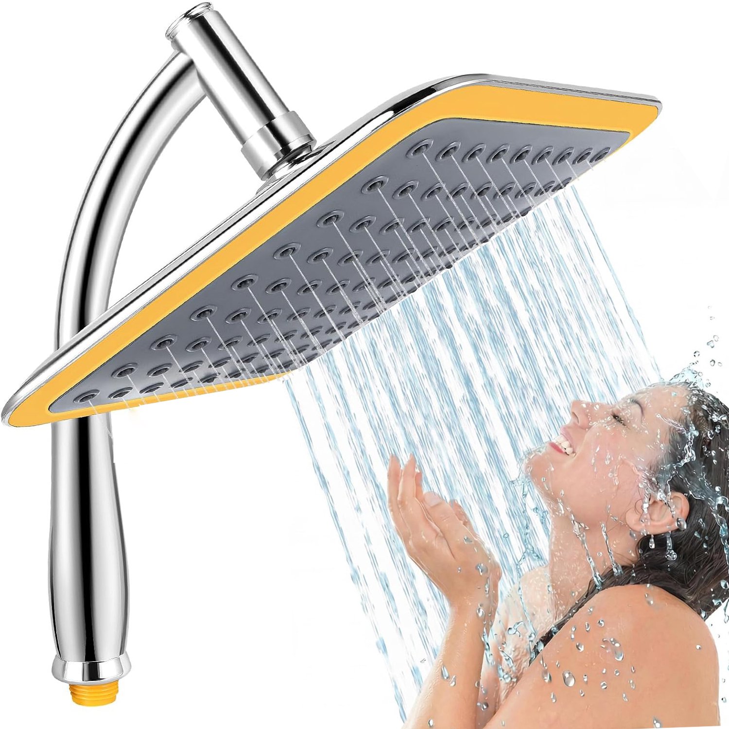 Extra Grote Handdouche - Hogedruk-Regendouchekop - Vierkante Waterval-Douchekop - 270° Verstelbare Hoofddouche