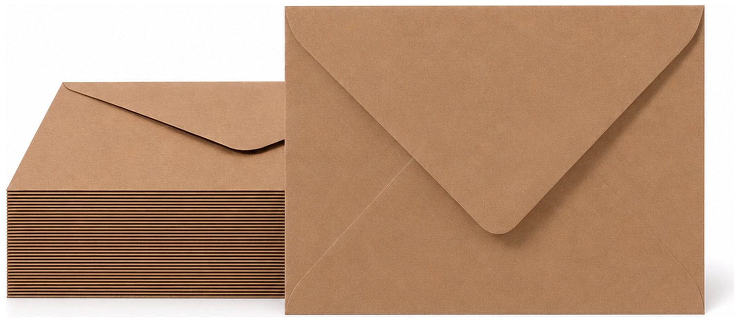 Enveloppen Kraftbruin 8x11.4 cm - 25 stuks - 120 gram - Kraft Enveloppen A7 - Wenskaart Envelop