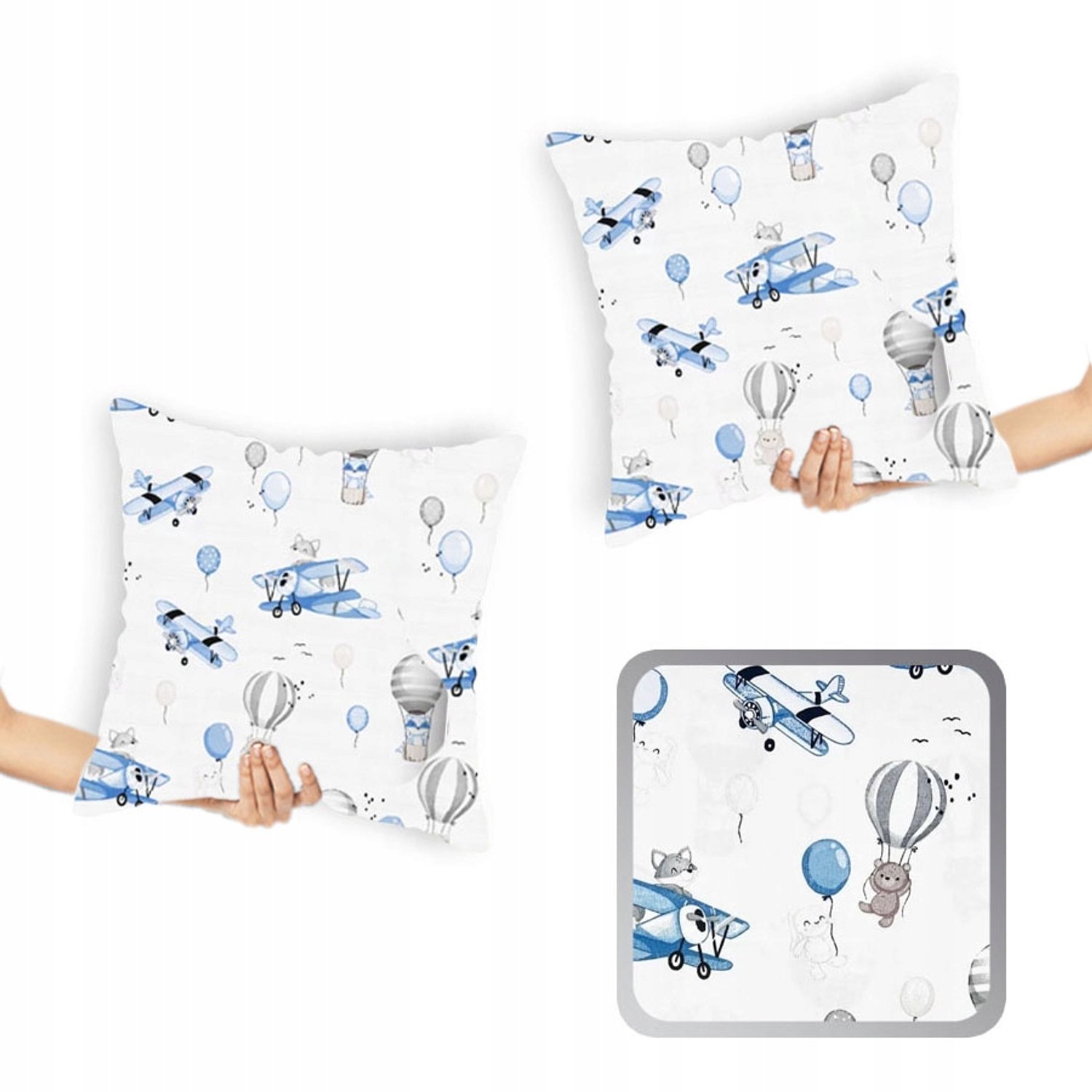 Katoenen satijnen kussenslopen 40x40 cm - 2 stuks met dierenprint