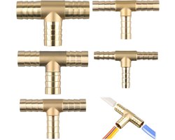 5-delige set messing slangaansluitingen voor benzineslangen - 14mm, 6mm, 8mm, 10mm, 12mm, waterdicht en duurzaam