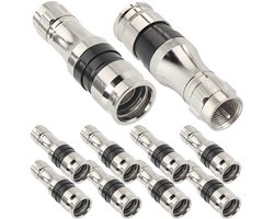 F-Type Compressie Coax Connector - Met Weerbestendige O-ring - Voor RG11 Coaxkabel - 10 stuks