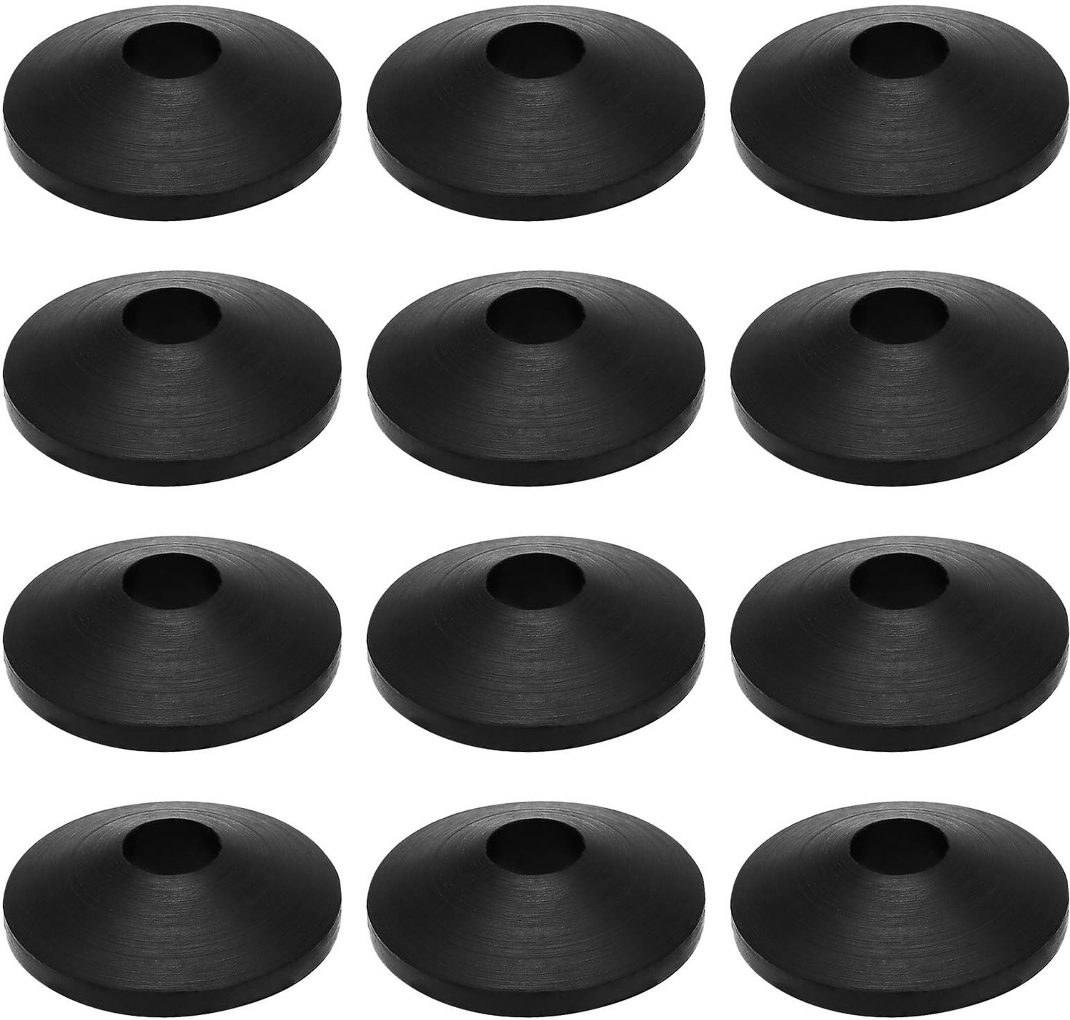 WC-bril bevestigingsset - 12 stuks antislip rubberen ringen - voor toiletzitting - zwart