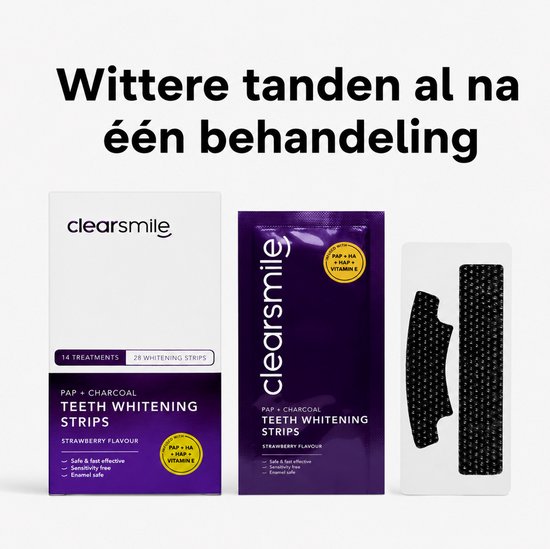 Clearsmile PAP + Charcoal Teeth Whitening Strips Strawberry