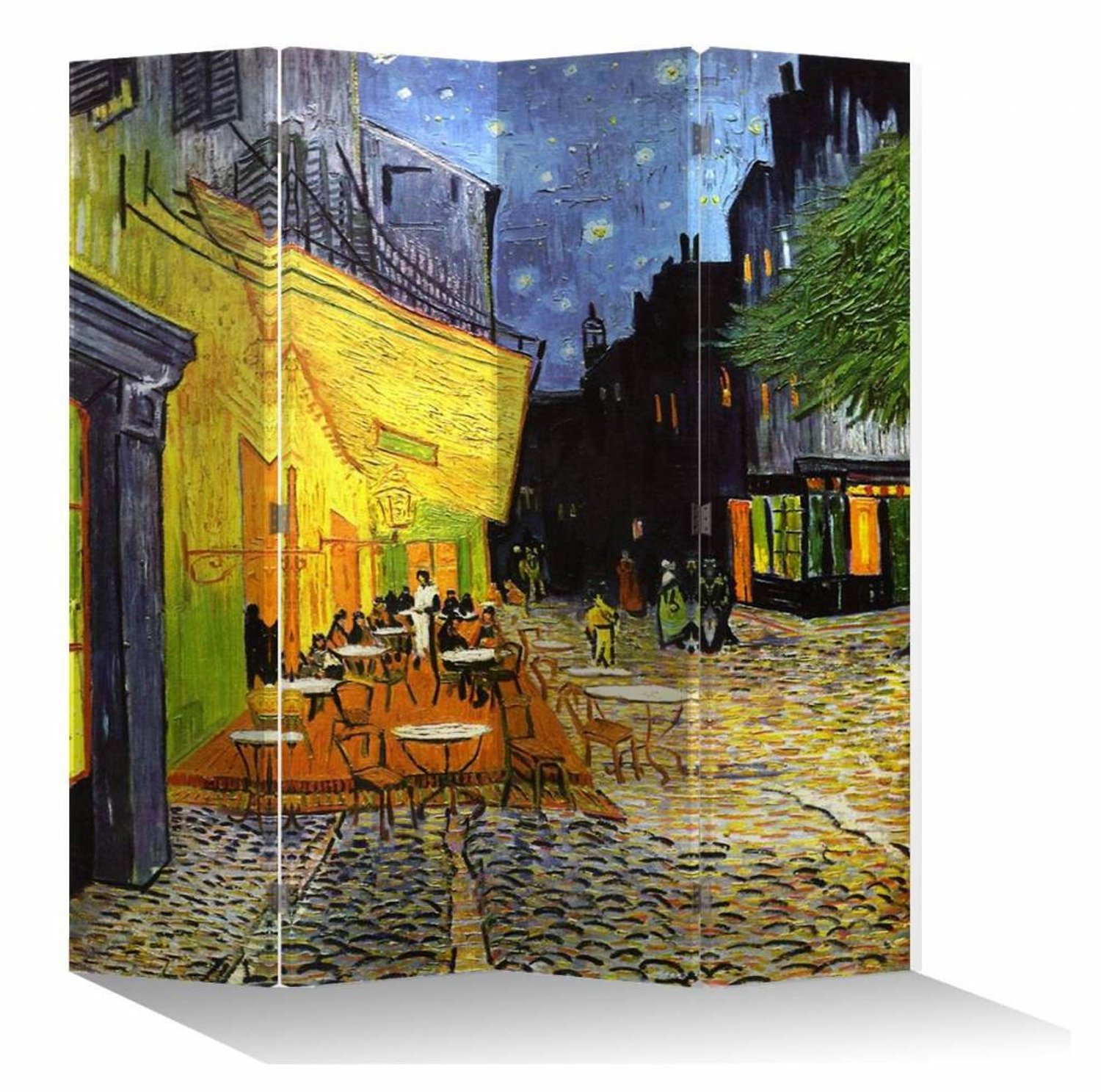 Fine Asianliving Kamerscherm B160xH180cm 4 Panelen Vincent van Gogh Cafeterras bij Nacht Multicolour