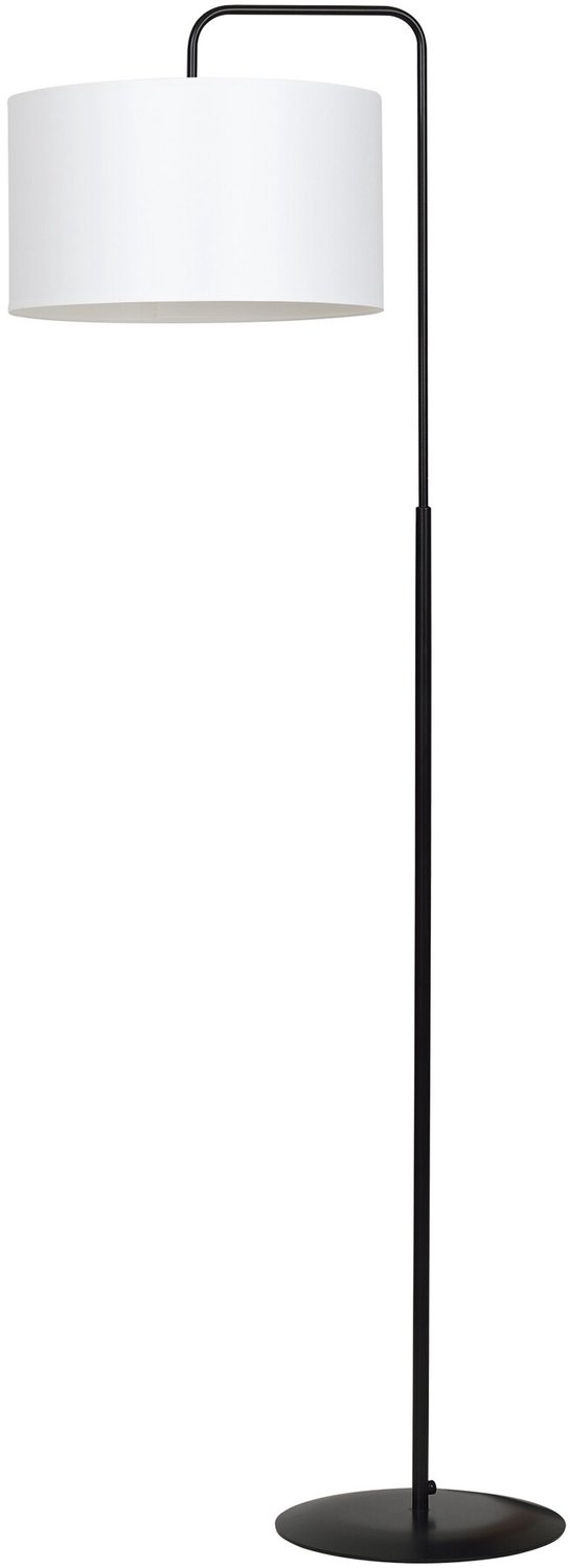Emibig Umea vloerlamp met witte kap en zwarte voet 1x E27 - Perfect voor een strak interieur